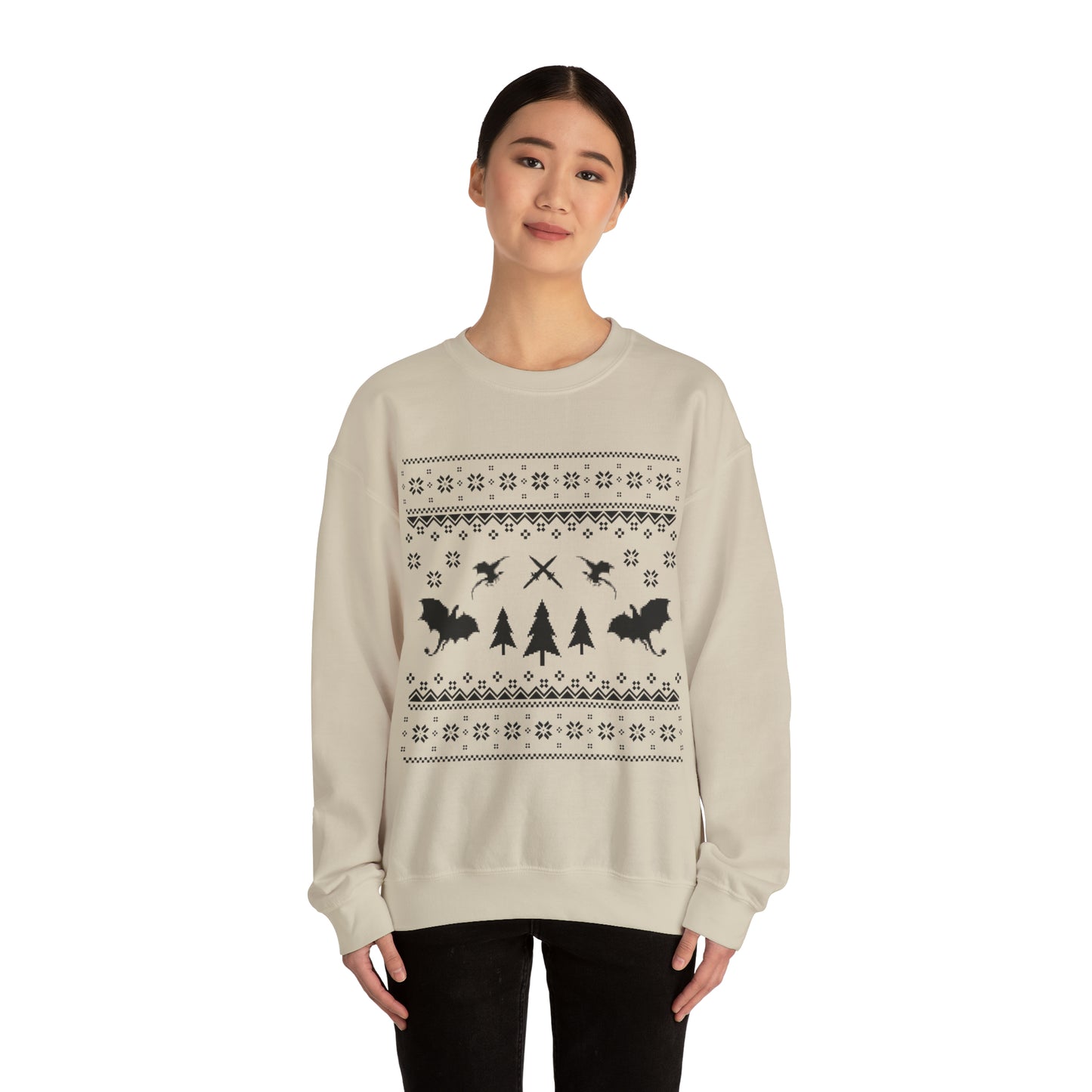 8-Bit Dragon Christmas version 3 - Unisex Sweatshirt