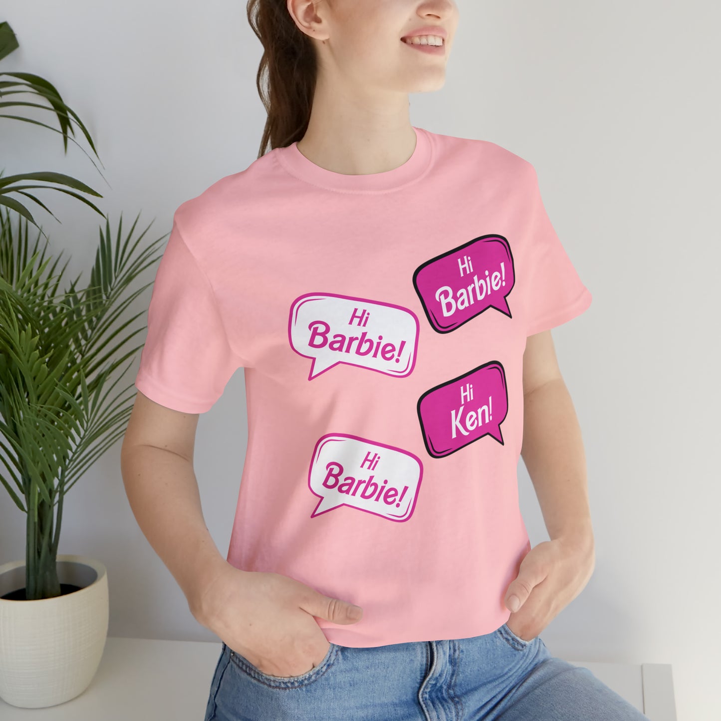 Hi Barbie Hi Ken Hi Alan, Unisex Jersey Short Sleeve Tee