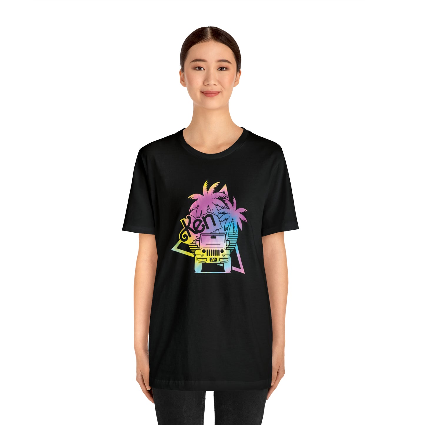 black outline tie dye, Beep Beep KEN Jeep, Unisex Jersey Short Sleeve Tee
