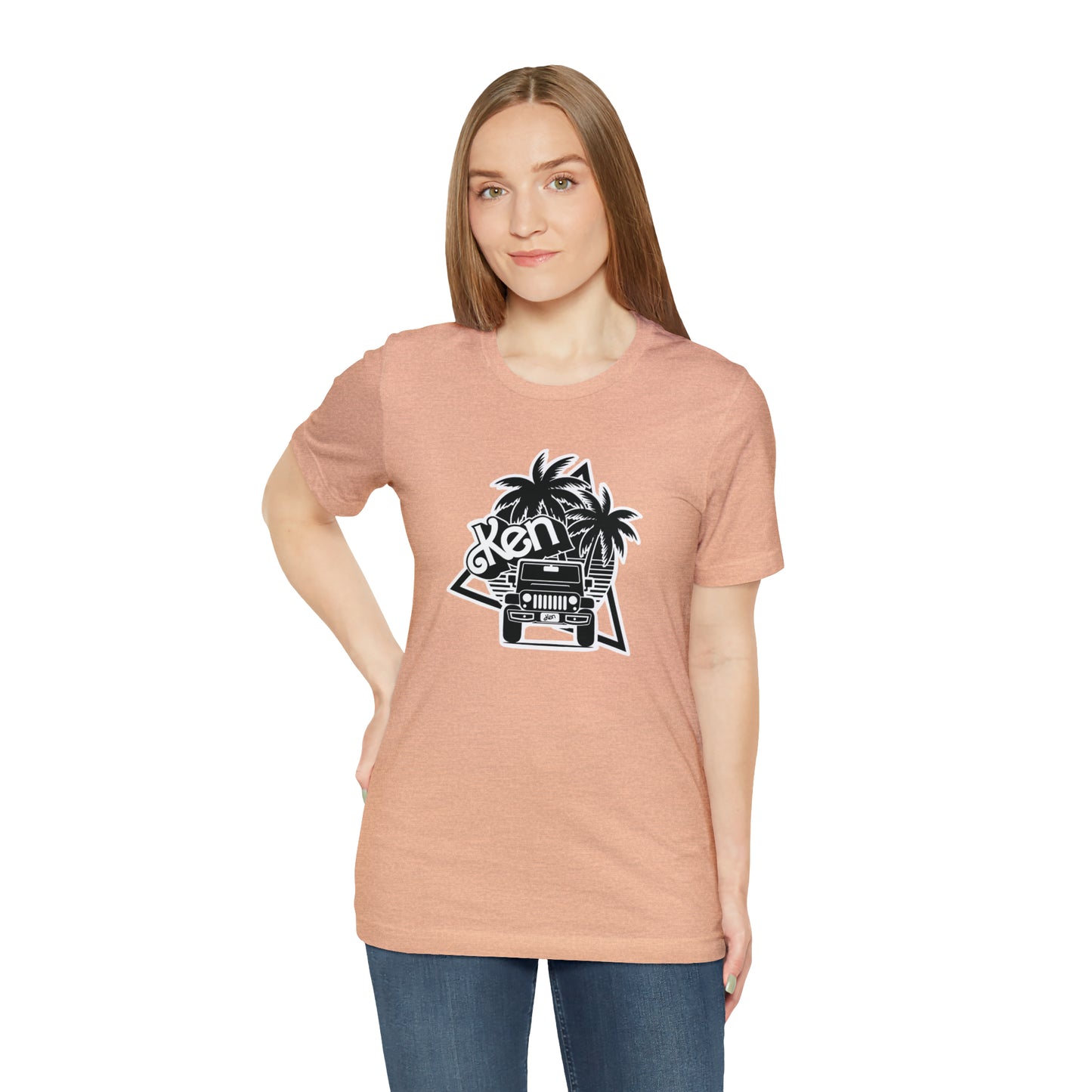 Black and White, Beep Beep Barbie KEN, Unisex Jersey Short Sleeve Tee