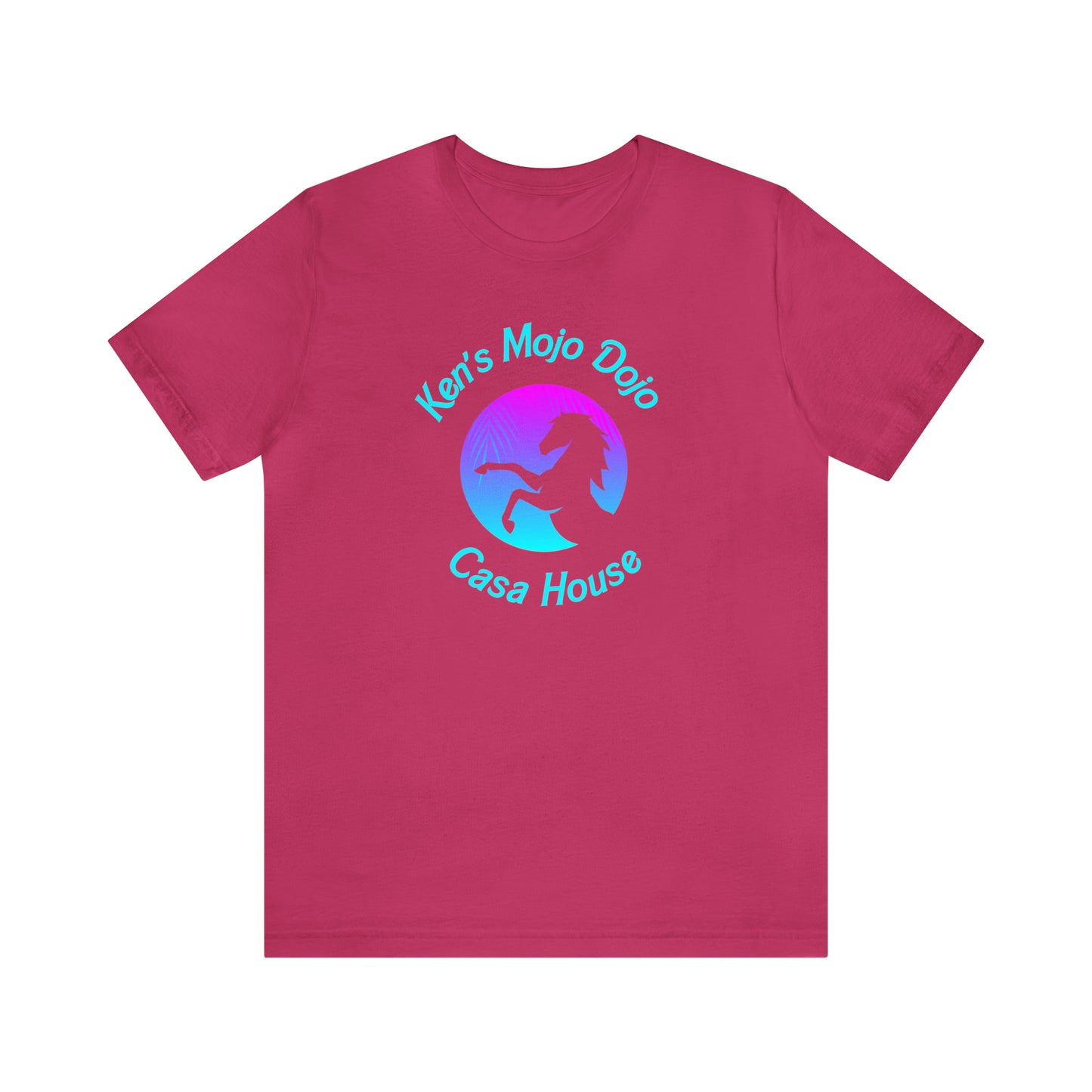 Neon Teal Moon: Mojo Dojo Casa House, Unisex Jersey Short Sleeve Tee