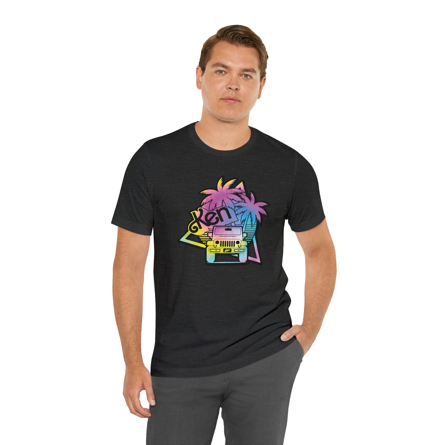 black outline tie dye, Beep Beep KEN Jeep, Unisex Jersey Short Sleeve Tee