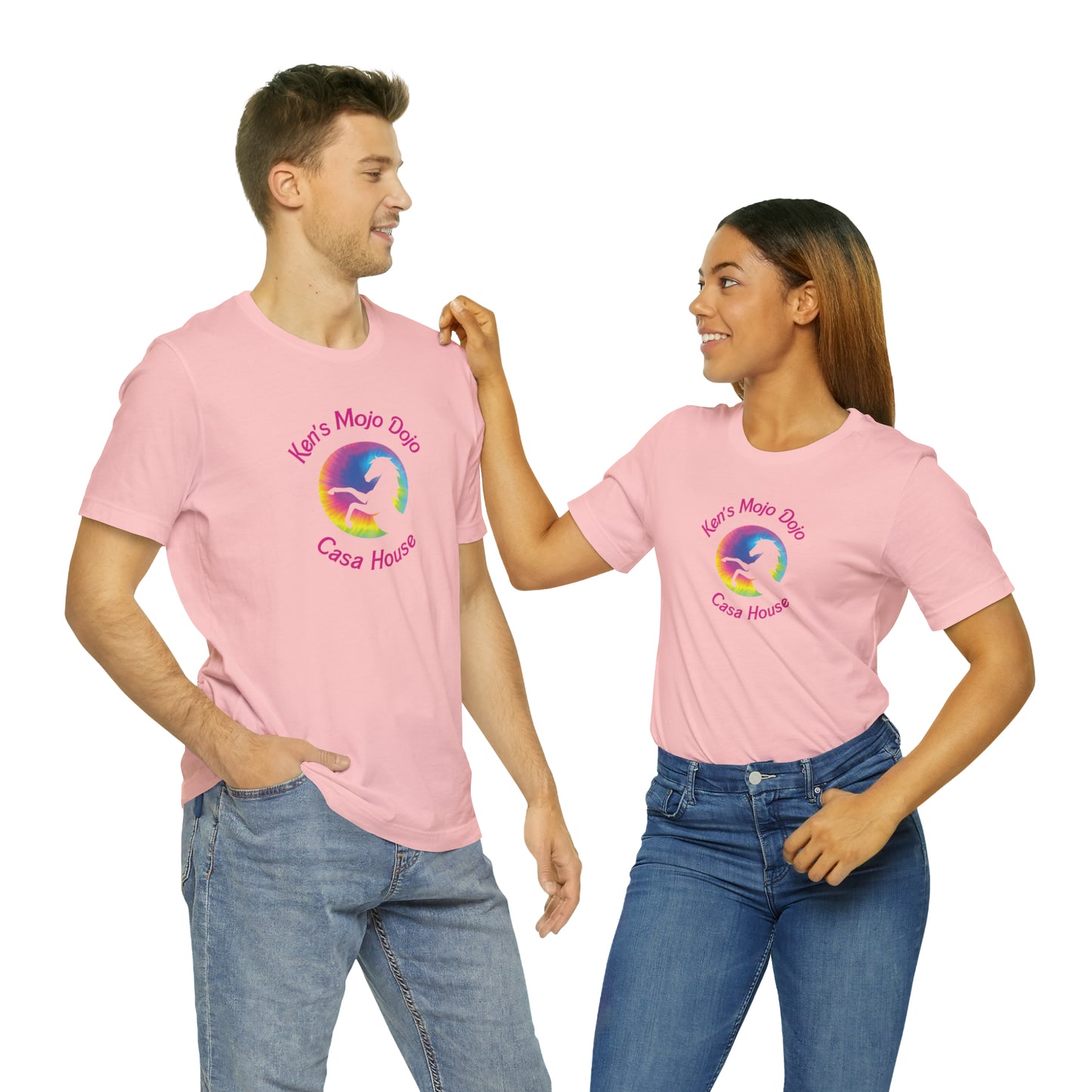 Tie Dye Moon Ken Pink, Unisex Jersey Short Sleeve Tee
