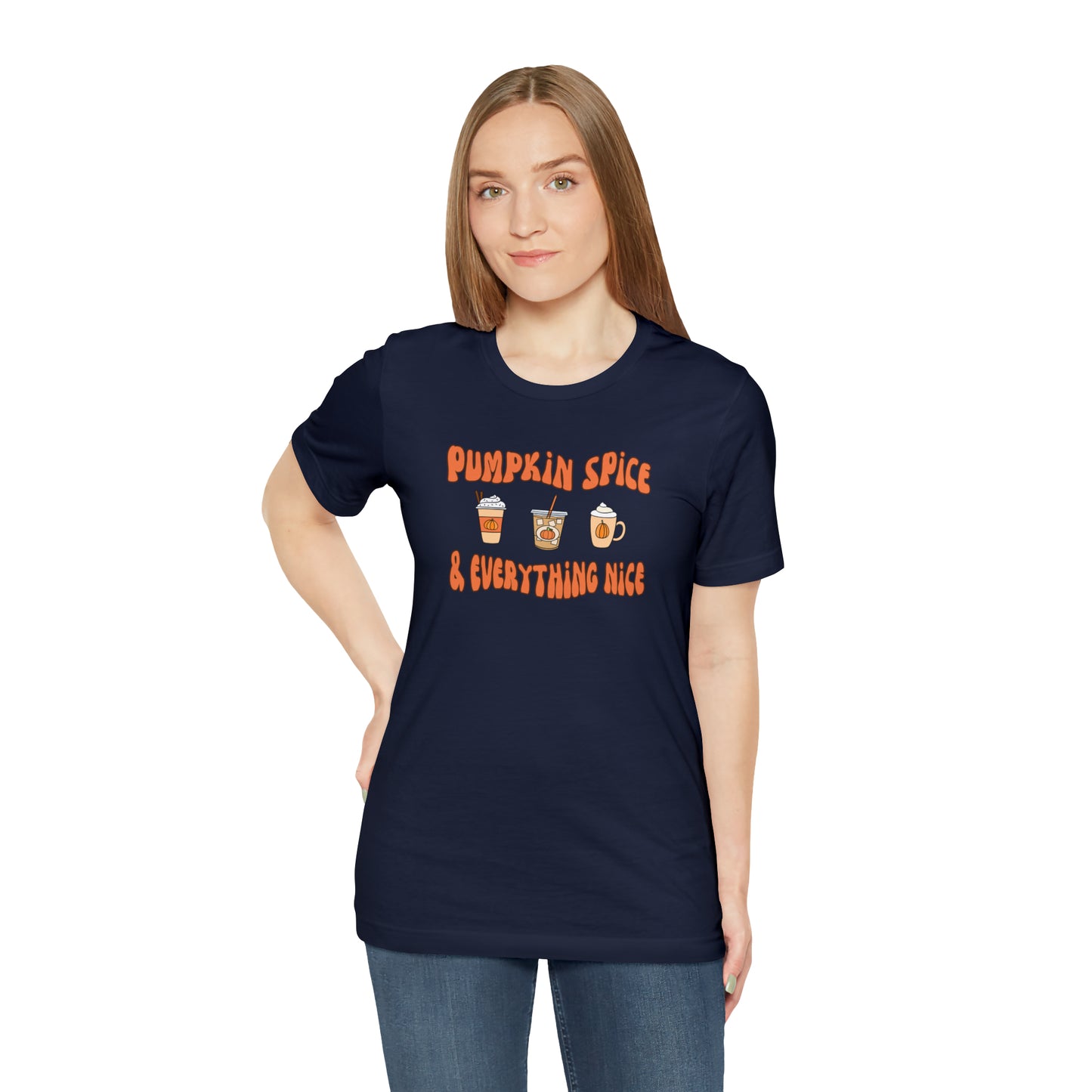 Three Pumpkin Spice, Unisex Jersey Short Sleeve Tee