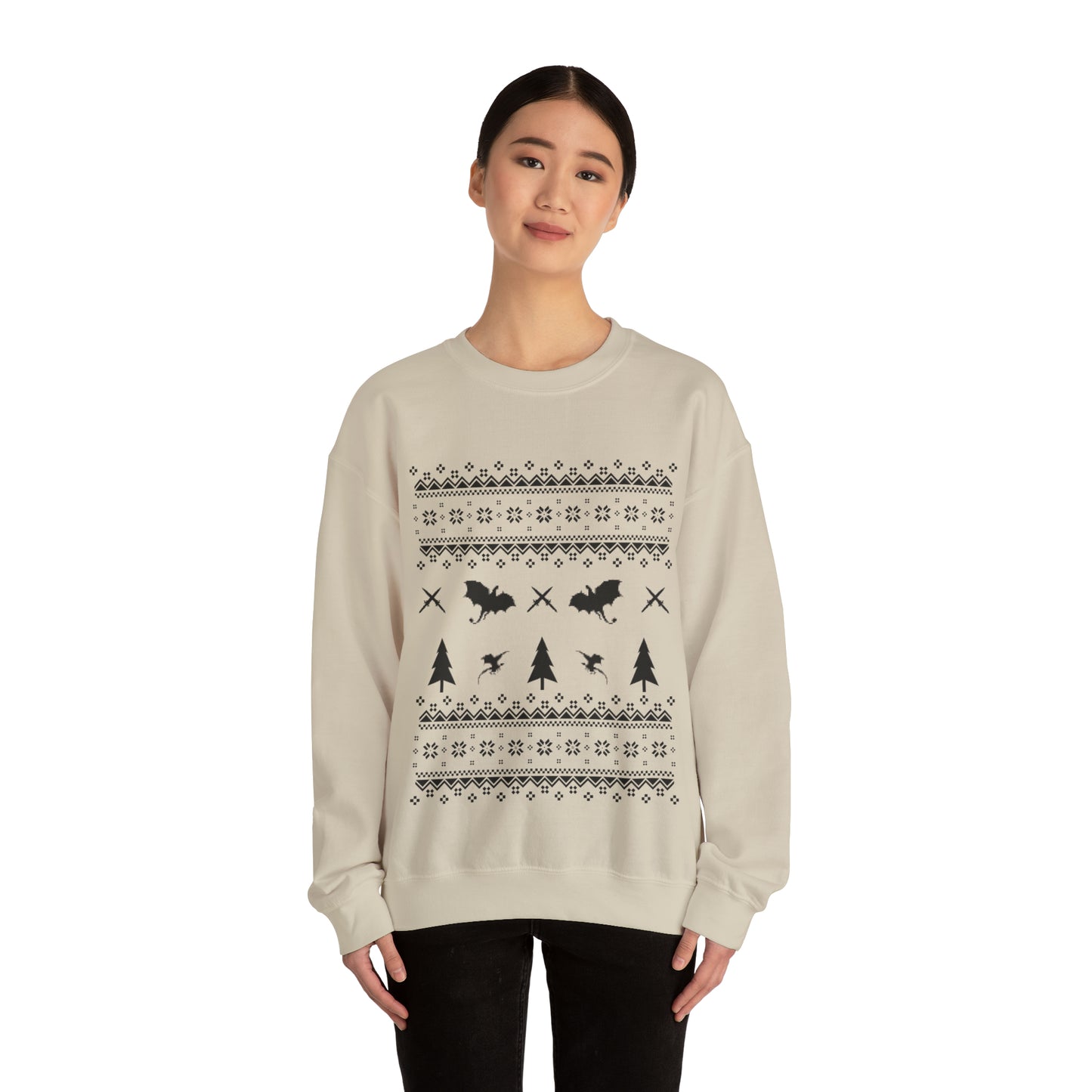 8-Bit Dragon Christmas version 1 - Unisex Sweatshirt