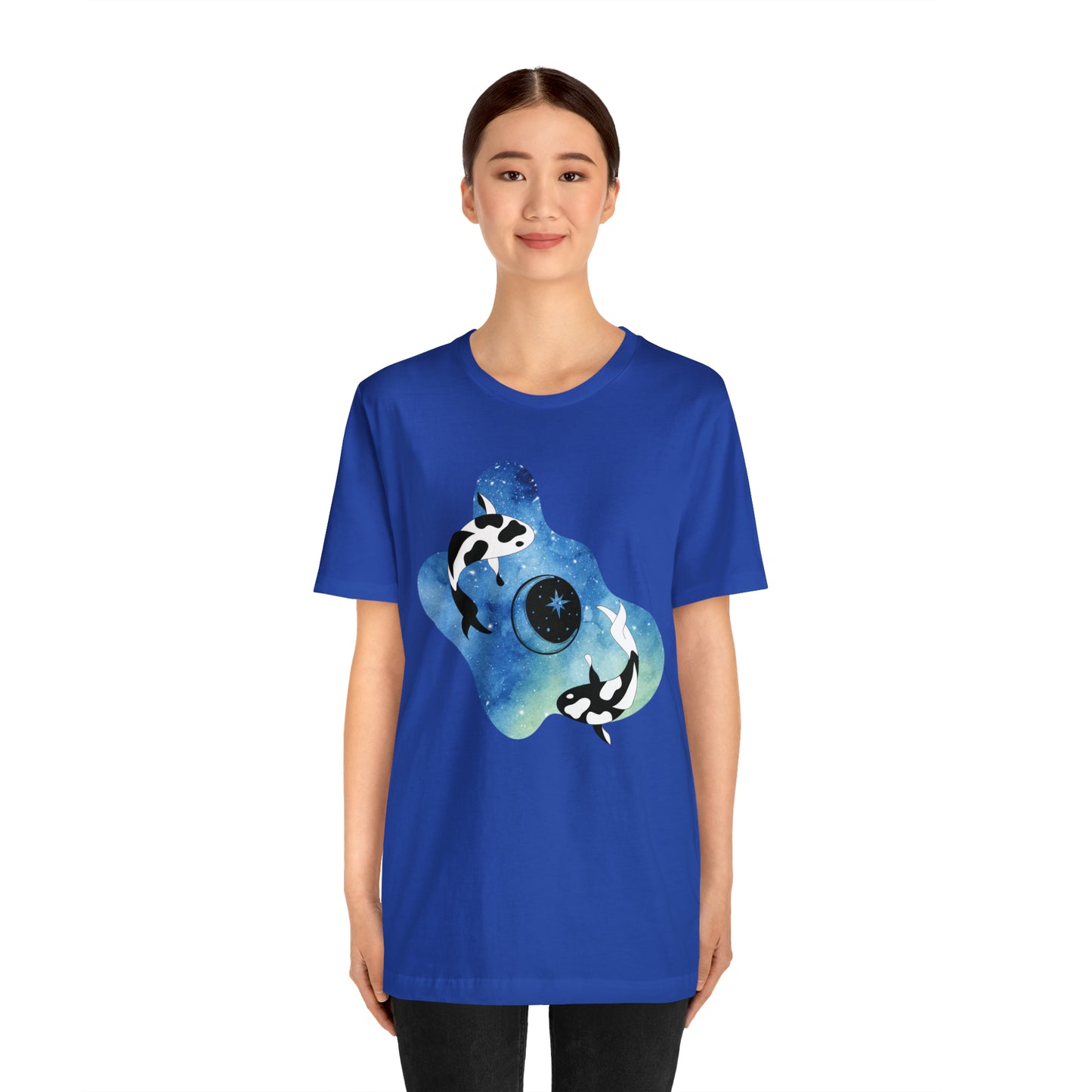 Watercolor Space Koi, Unisex Jersey Short Sleeve Tee