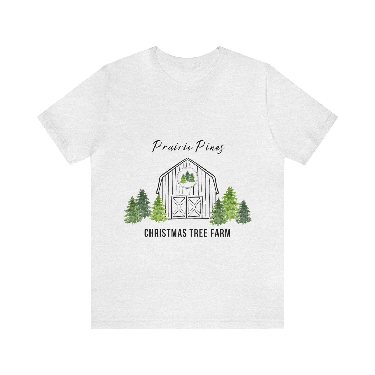 Watercolor Trees Prairie Pines Black Text - no back design - Unisex T-shirt