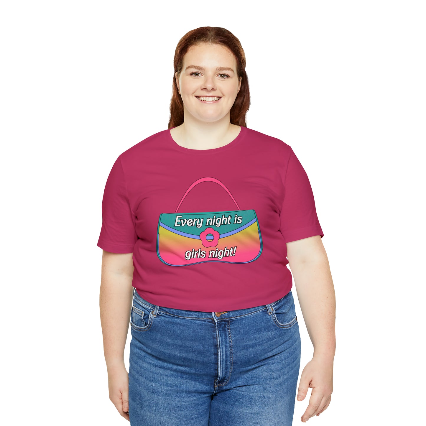 90's Purse: Every Night is Girl's Night, Unisex Jersey Short Sleeve Tee
