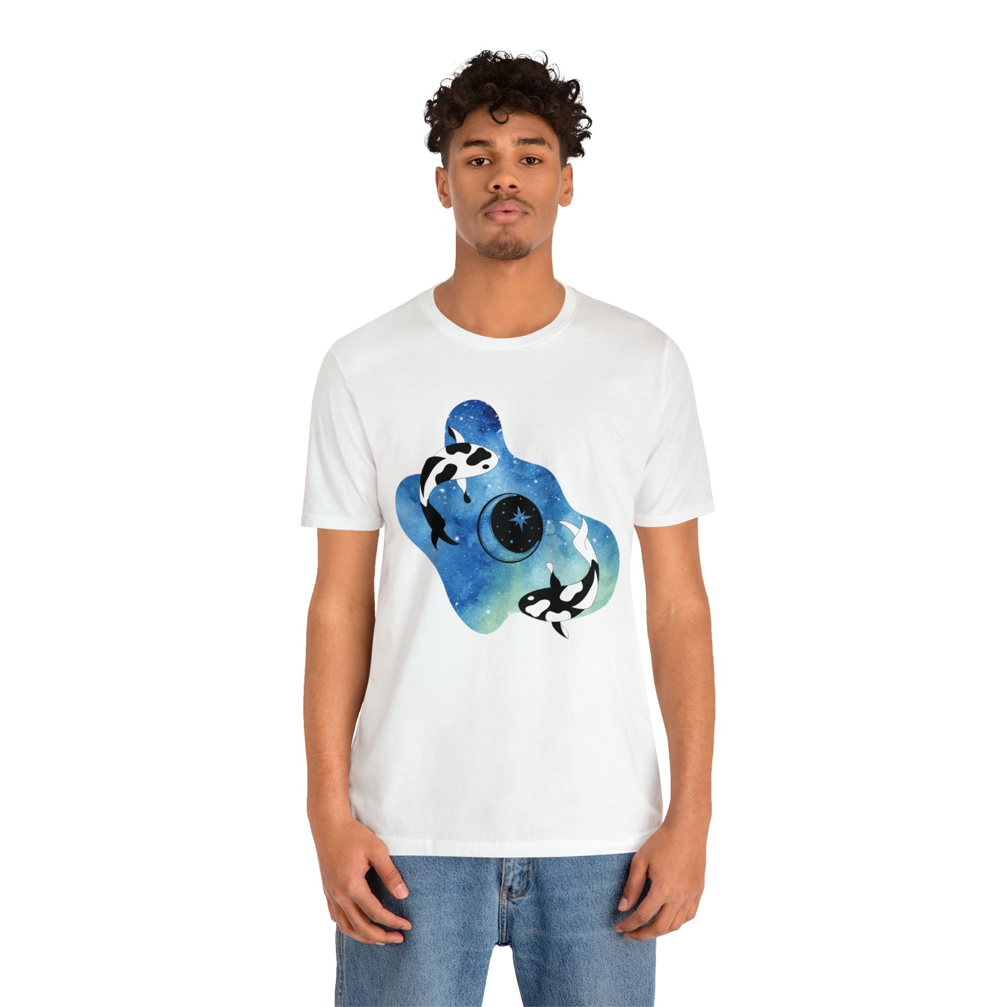 Watercolor Space Koi, Unisex Jersey Short Sleeve Tee