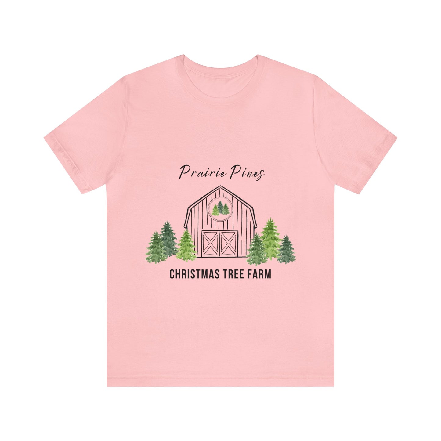 Watercolor Trees Prairie Pines Black Text - no back design - Unisex T-shirt