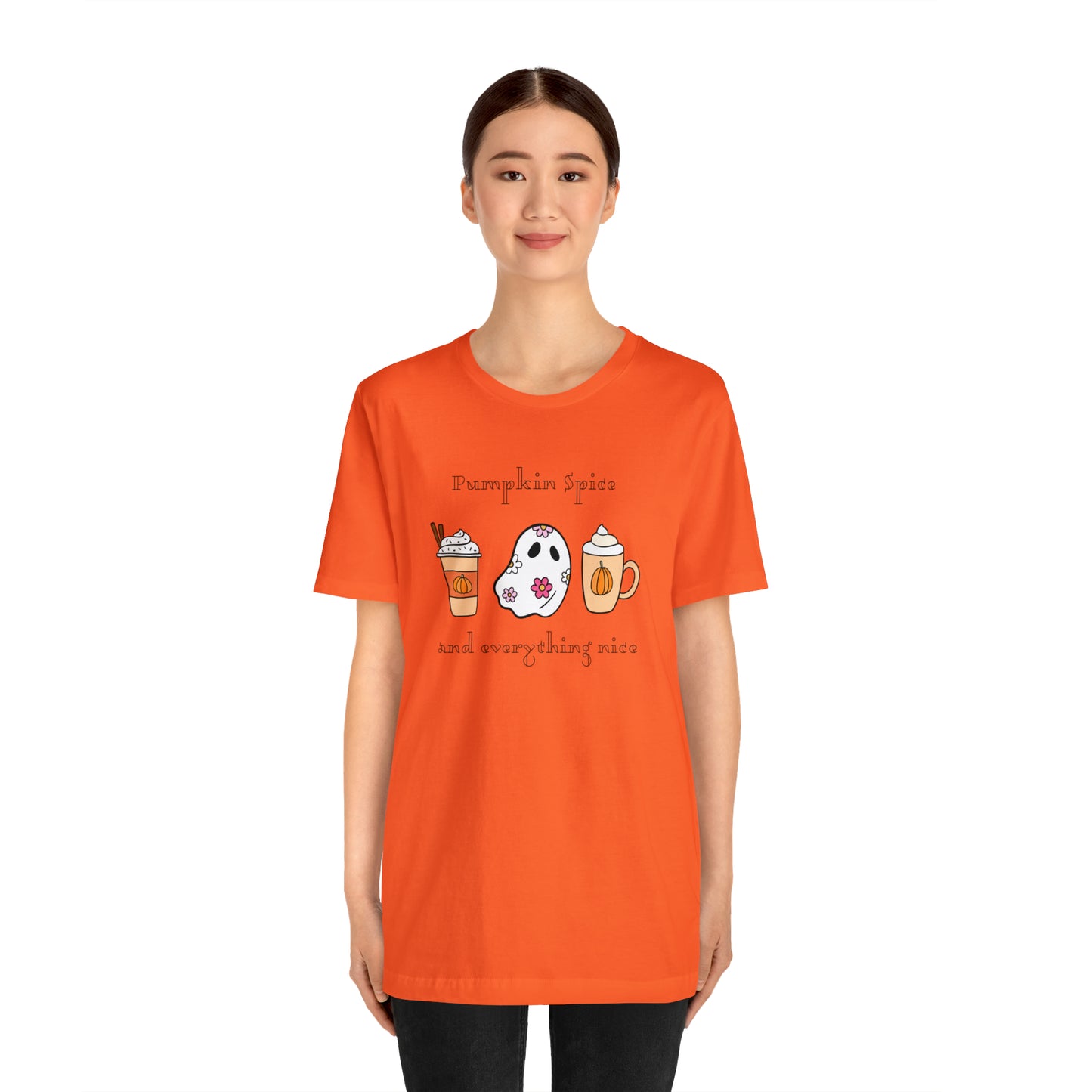 Color Flower - Pumpkin Ghost, Unisex Jersey Short Sleeve Tee