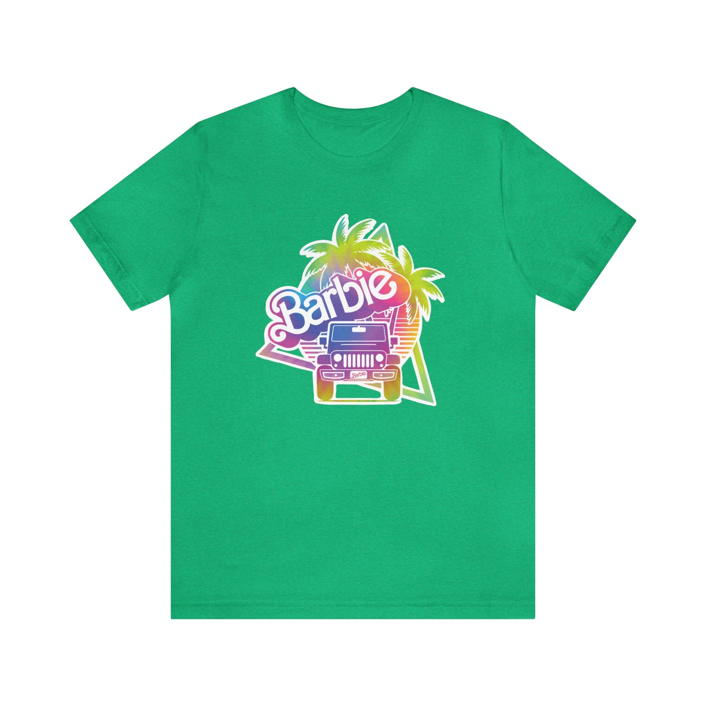 Tie dye 1, Beep Beep Barbie Jeep, Unisex Jersey Short Sleeve Tee