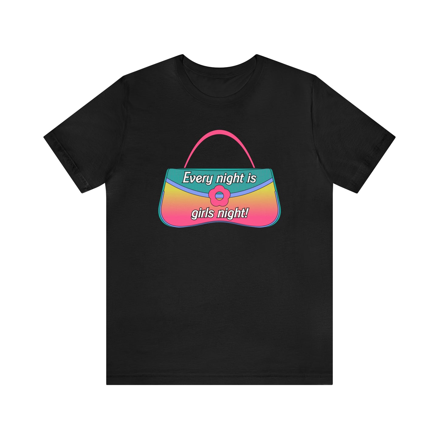 90's Purse: Every Night is Girl's Night, Unisex Jersey Short Sleeve Tee