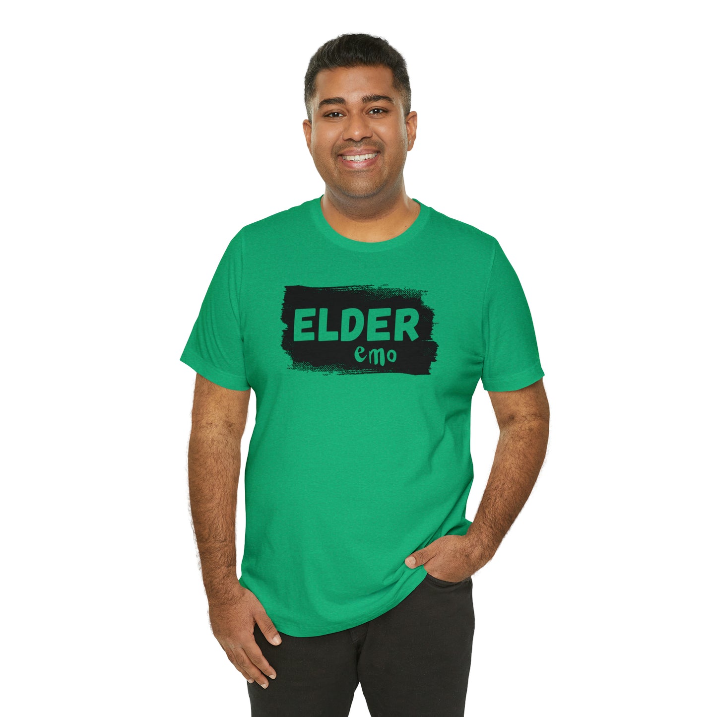 BLACK LETTER Elder Emo, Unisex Jersey Short Sleeve Tee