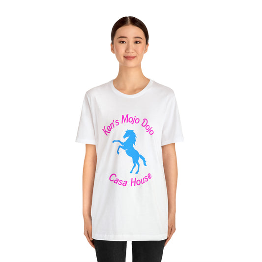 Neon Pink and Blue: Ken's Mojo Dojo Casa House, Unisex Jersey Short Sleeve Tee