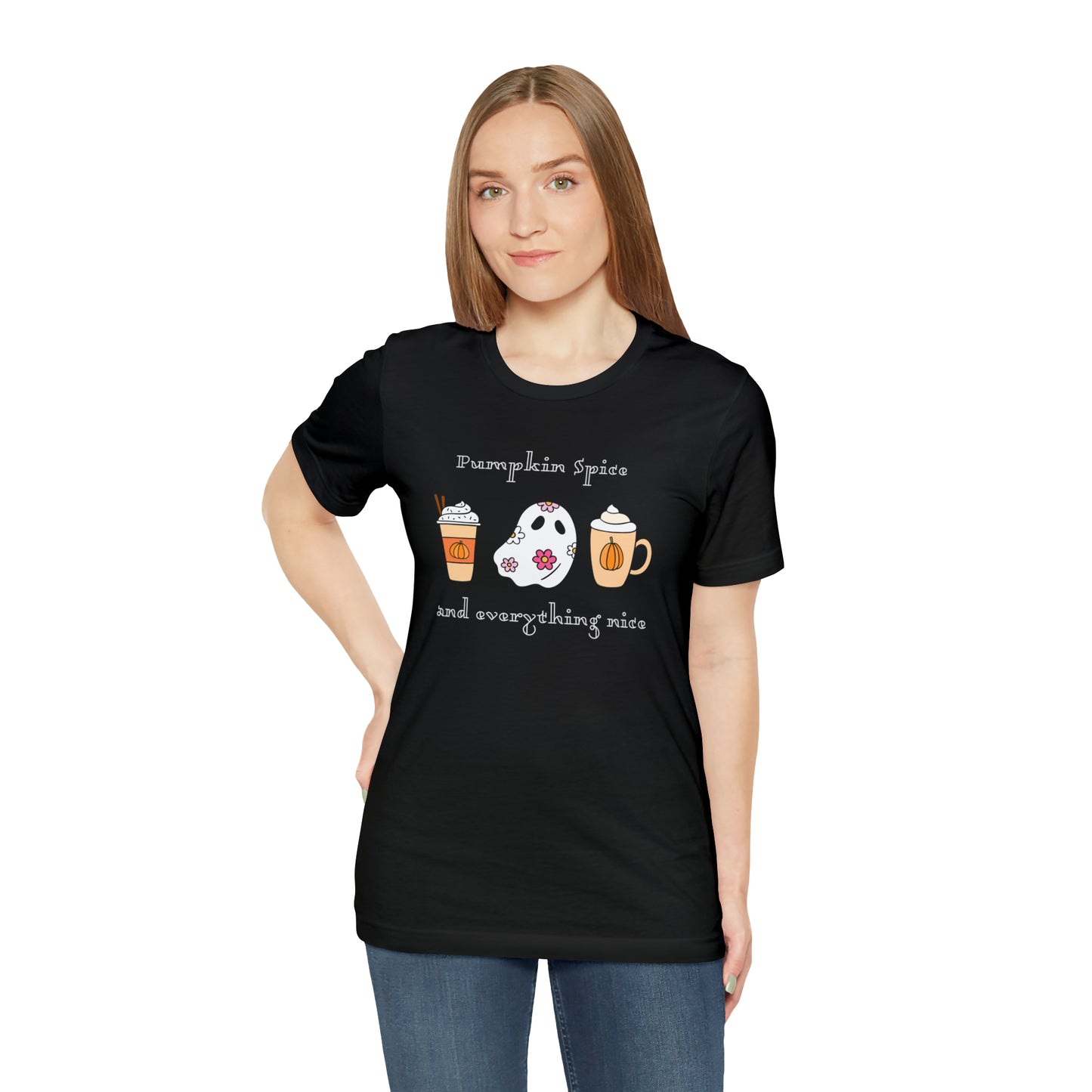 Color Flower - Pumpkin Ghost, Unisex Jersey Short Sleeve Tee