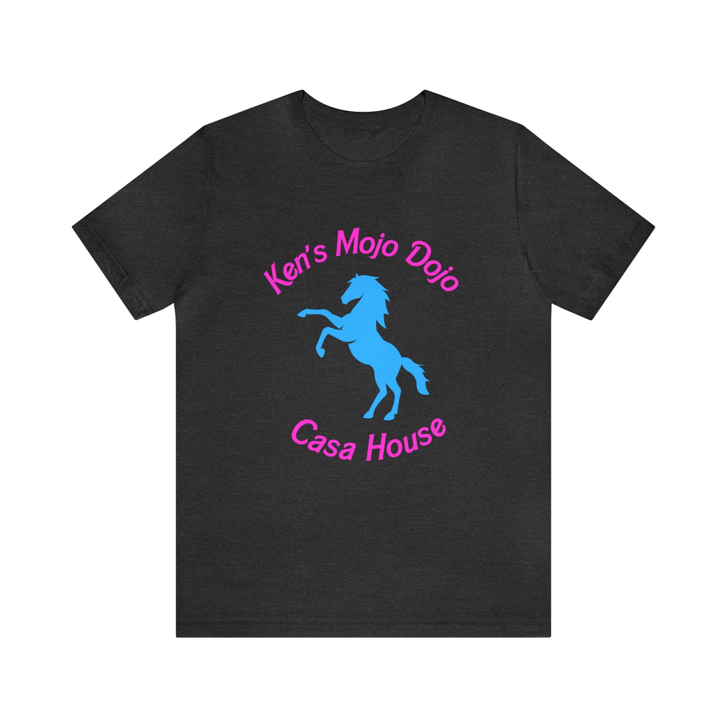 Neon Pink and Blue: Ken's Mojo Dojo Casa House, Unisex Jersey Short Sleeve Tee