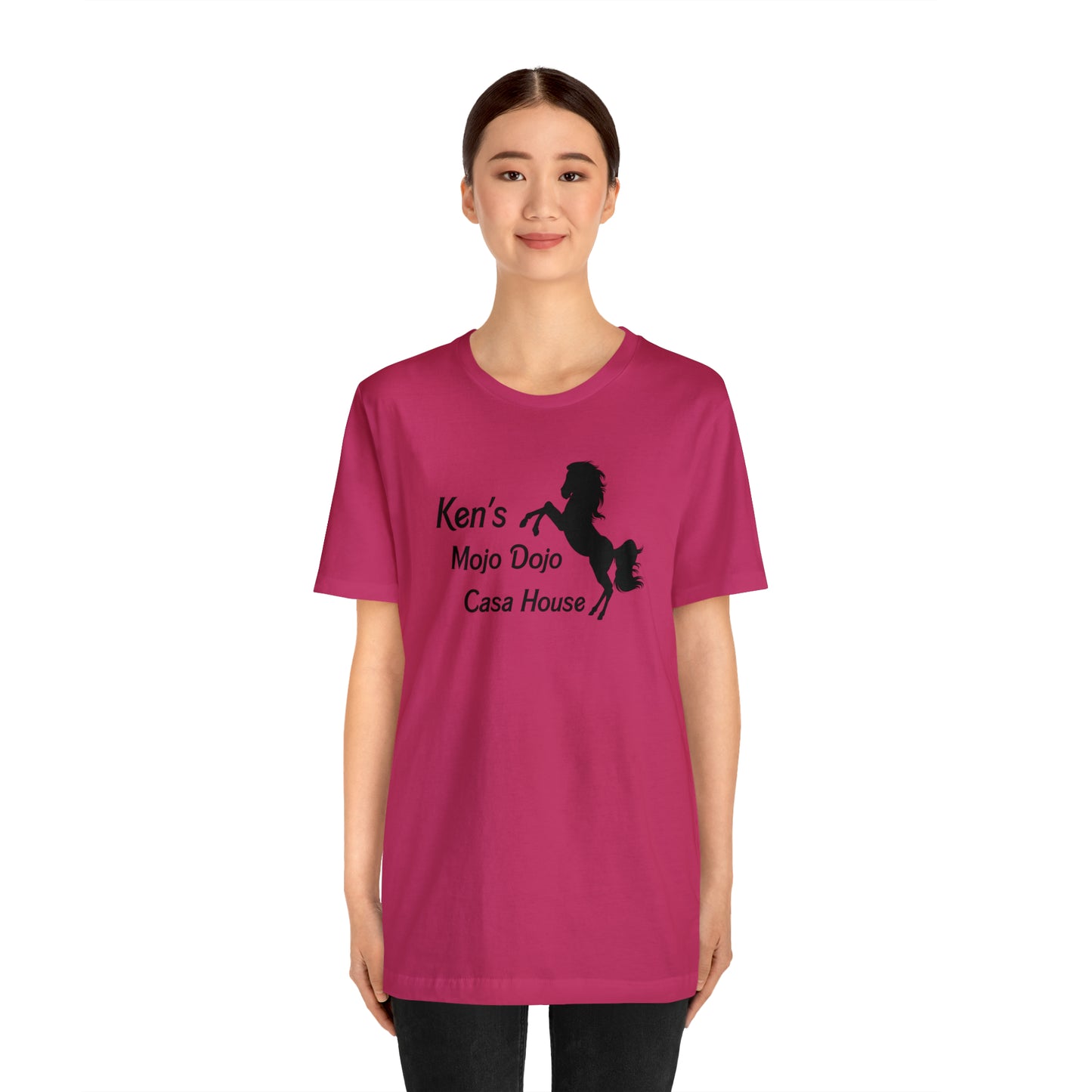 Black Silhouette Horse, Mojo Dojo Casa House, Unisex Jersey Short Sleeve Tee