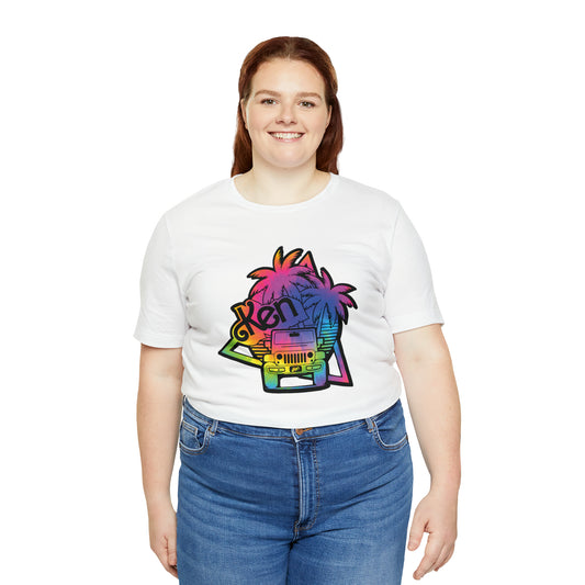 Dark Tie dye, Beep Beep KEN Jeep, Unisex Jersey Short Sleeve Tee