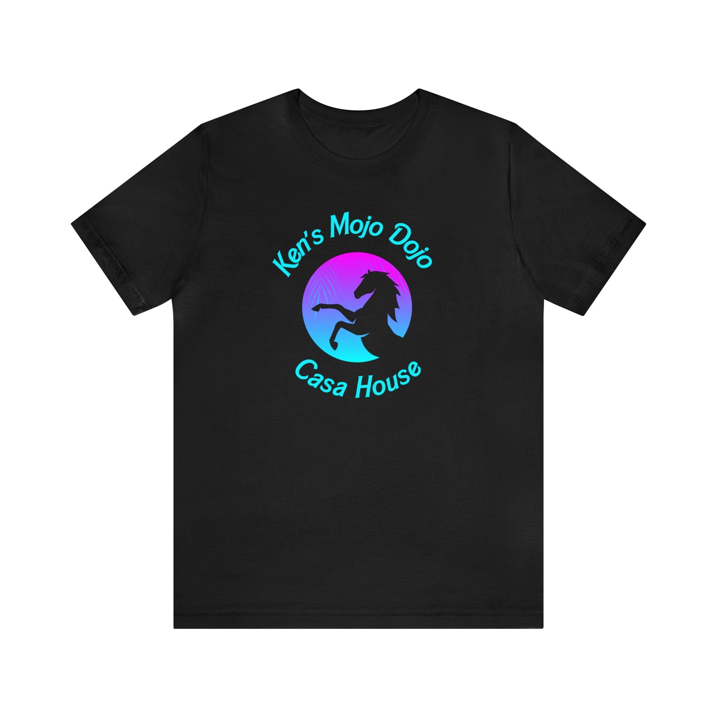 Neon Teal Moon: Mojo Dojo Casa House, Unisex Jersey Short Sleeve Tee