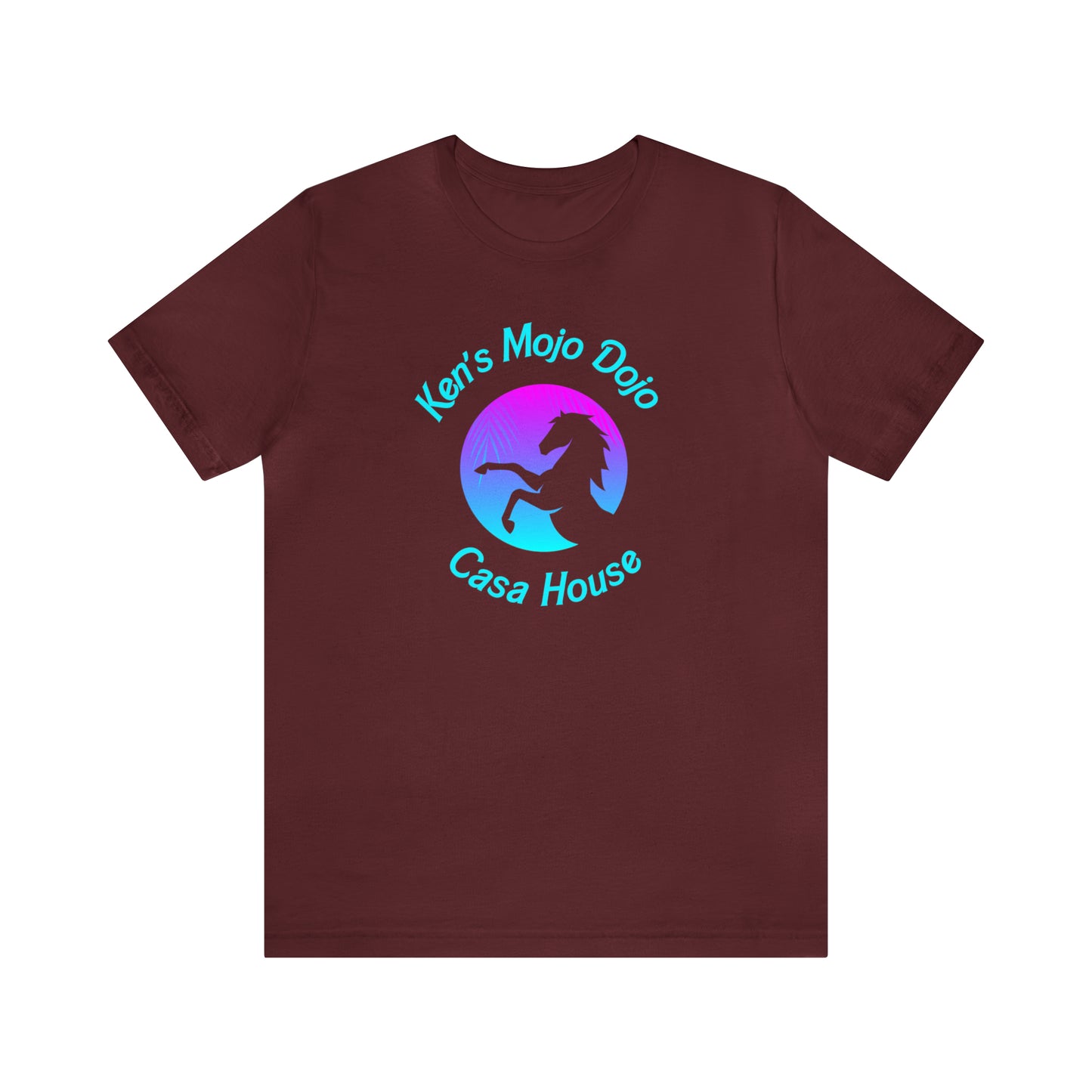 Neon Teal Moon: Mojo Dojo Casa House, Unisex Jersey Short Sleeve Tee