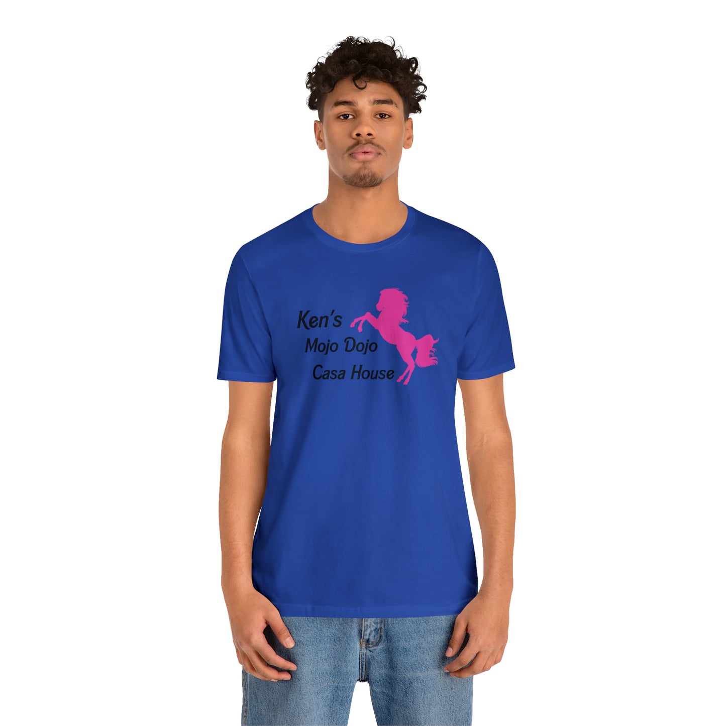 Pink Silhouette Horse, Mojo Dojo Casa House, Unisex Jersey Short Sleeve Tee