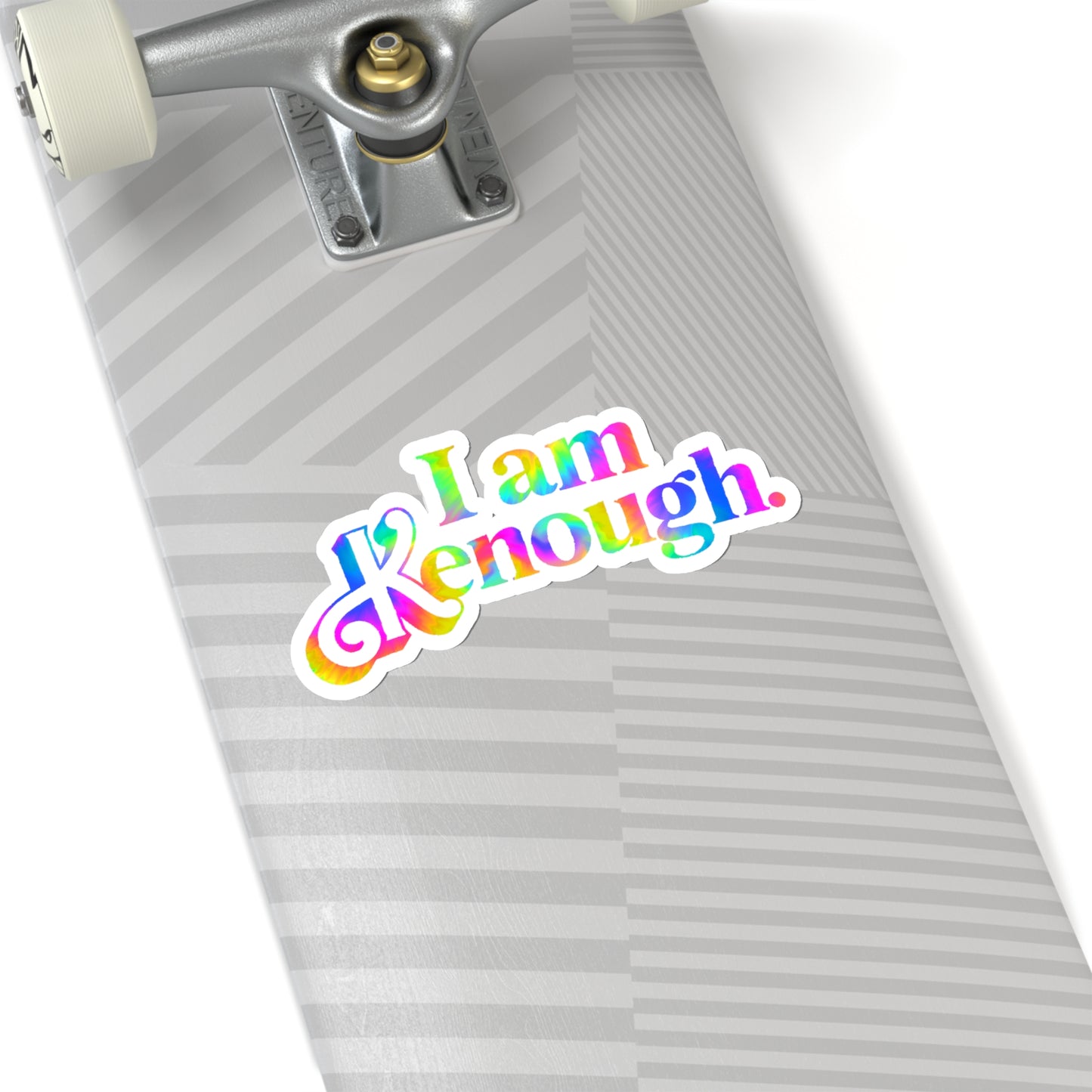 Tie Dye white Kenough, 2 sizes, sticker Version 1,  3" x 3'
