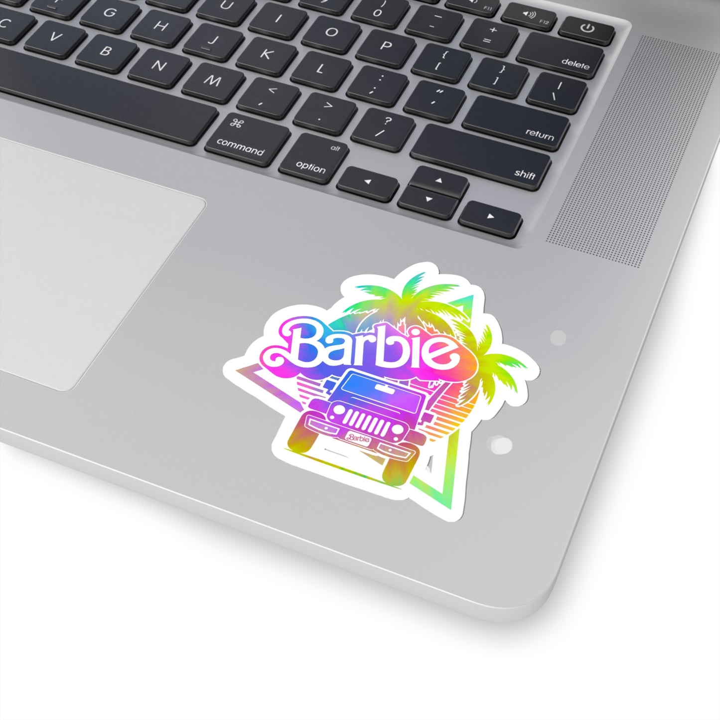 Tie Dye barbie Jeep Sticker,  2 sizes