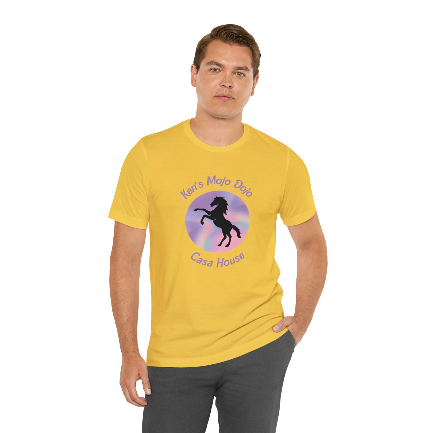 Candy Cane Horse, Mojo Dojo Casa House, Unisex Jersey Short Sleeve Tee