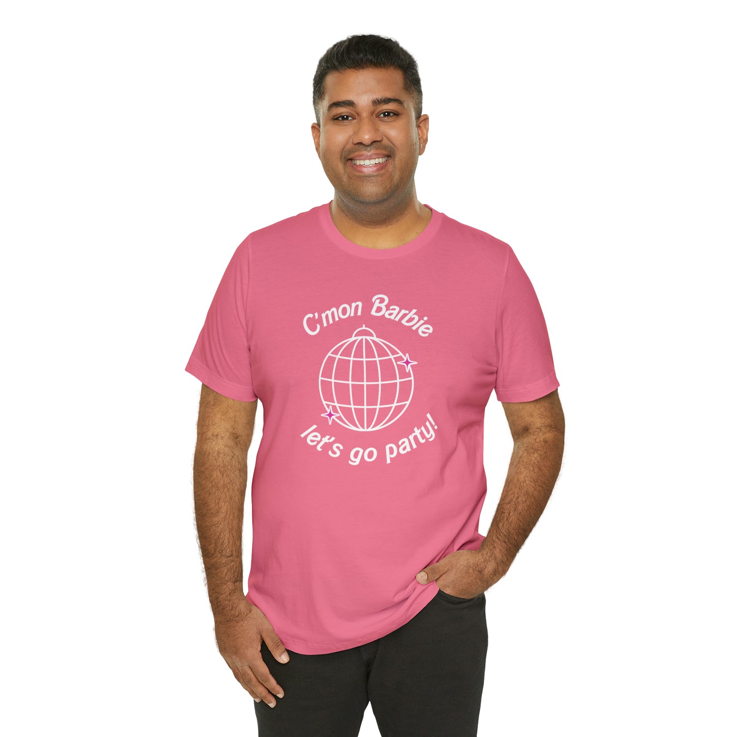 Let's Go Party Disco barbie, Unisex Jersey Short Sleeve Tee