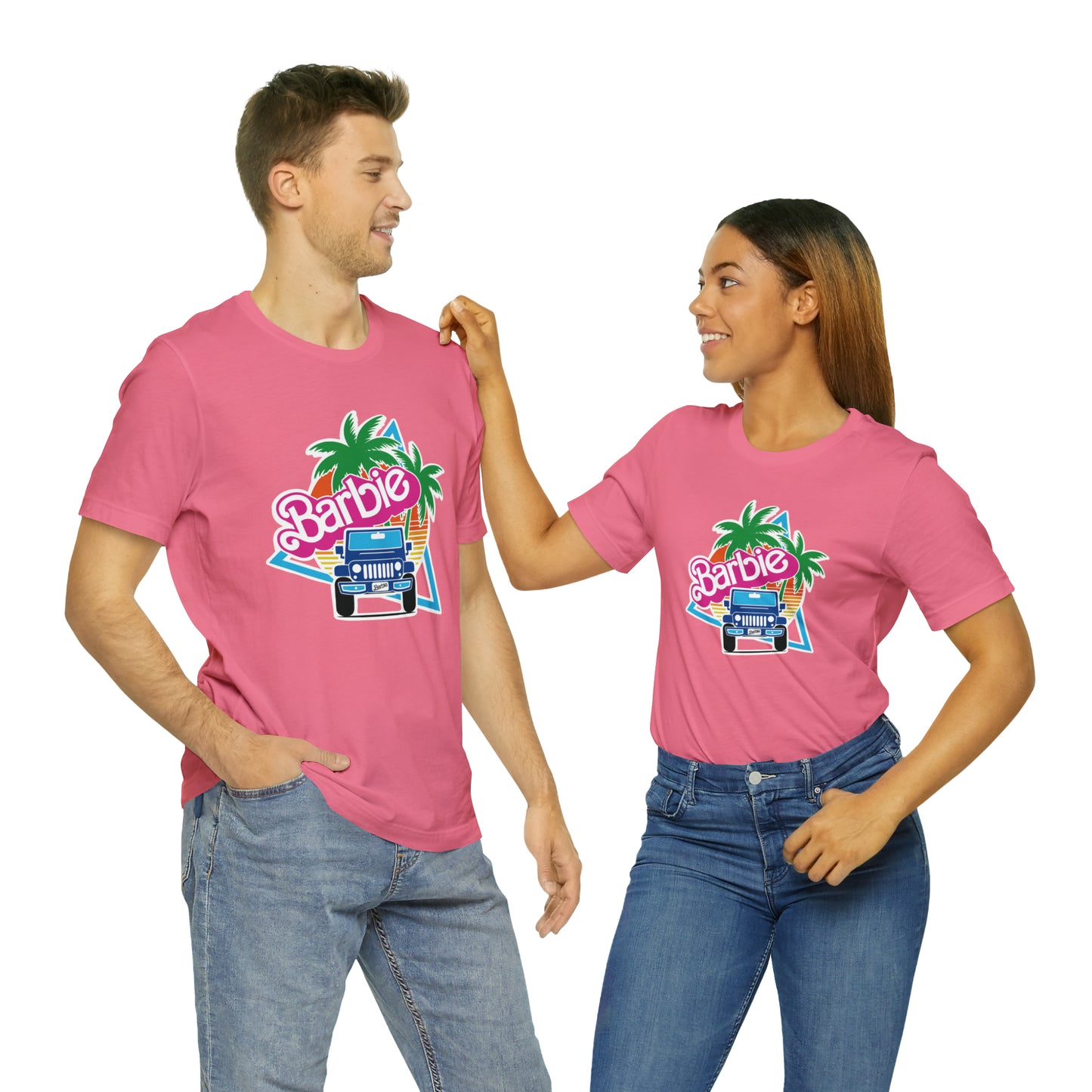 Blue jeep, Beep Beep Barbie Jeep, Unisex Jersey Short Sleeve Tee