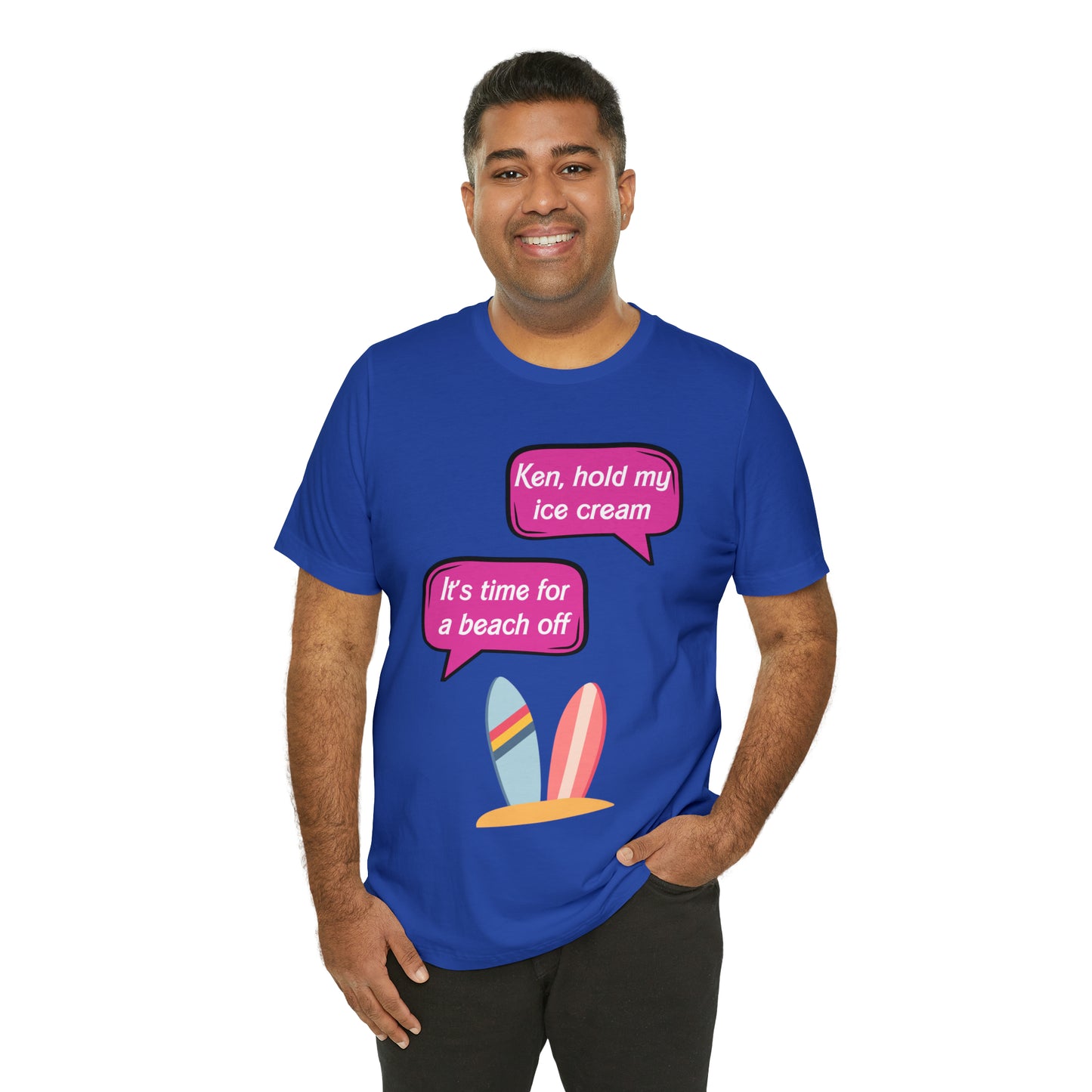 Blank back Beach off, Unisex Jersey Short Sleeve Tee