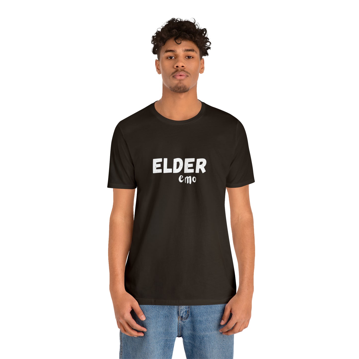 No paint WHITE LETTER Elder Emo, Unisex Jersey Short Sleeve Tee
