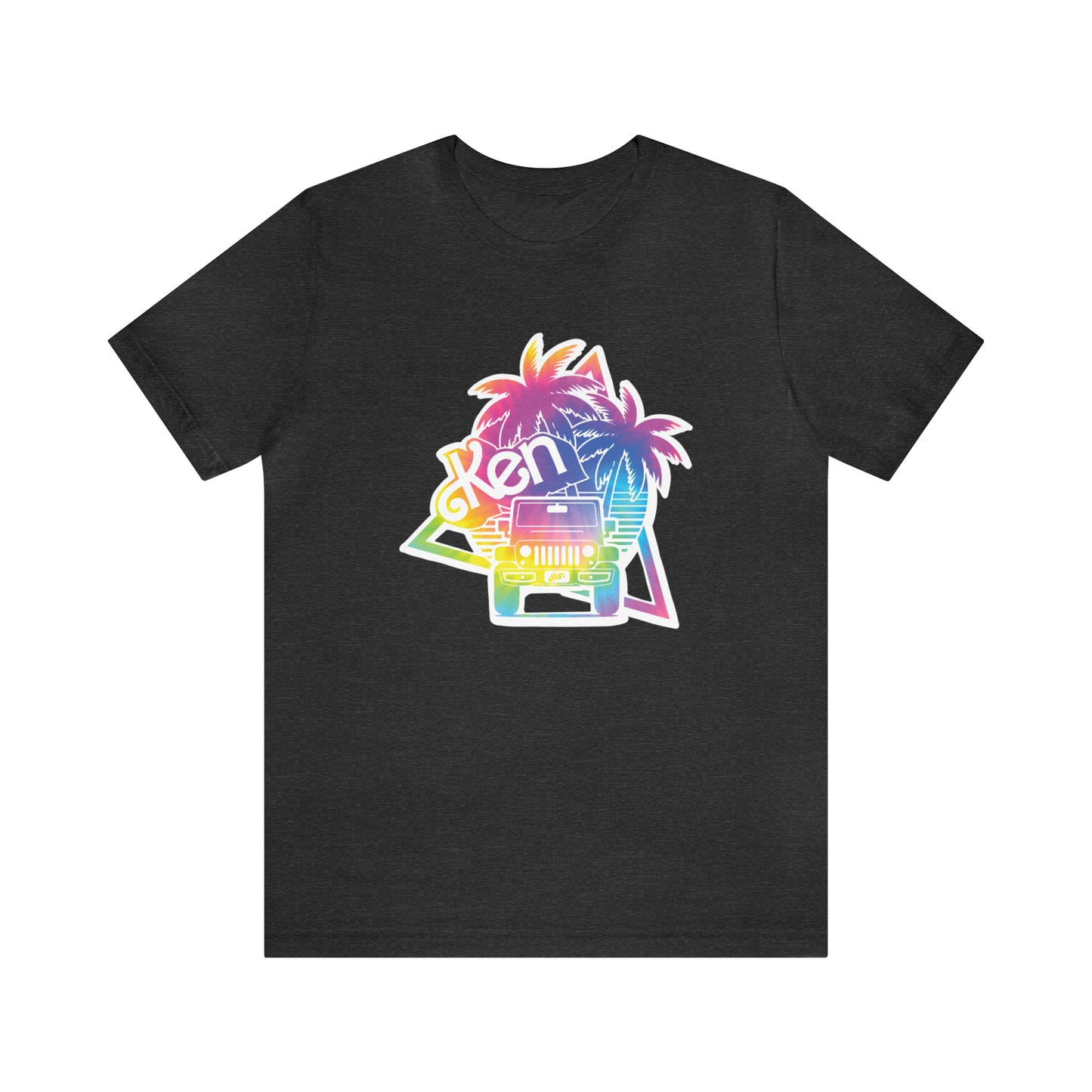 White sticker tie dye, Beep Beep KEN Jeep, Unisex Jersey Short Sleeve Tee