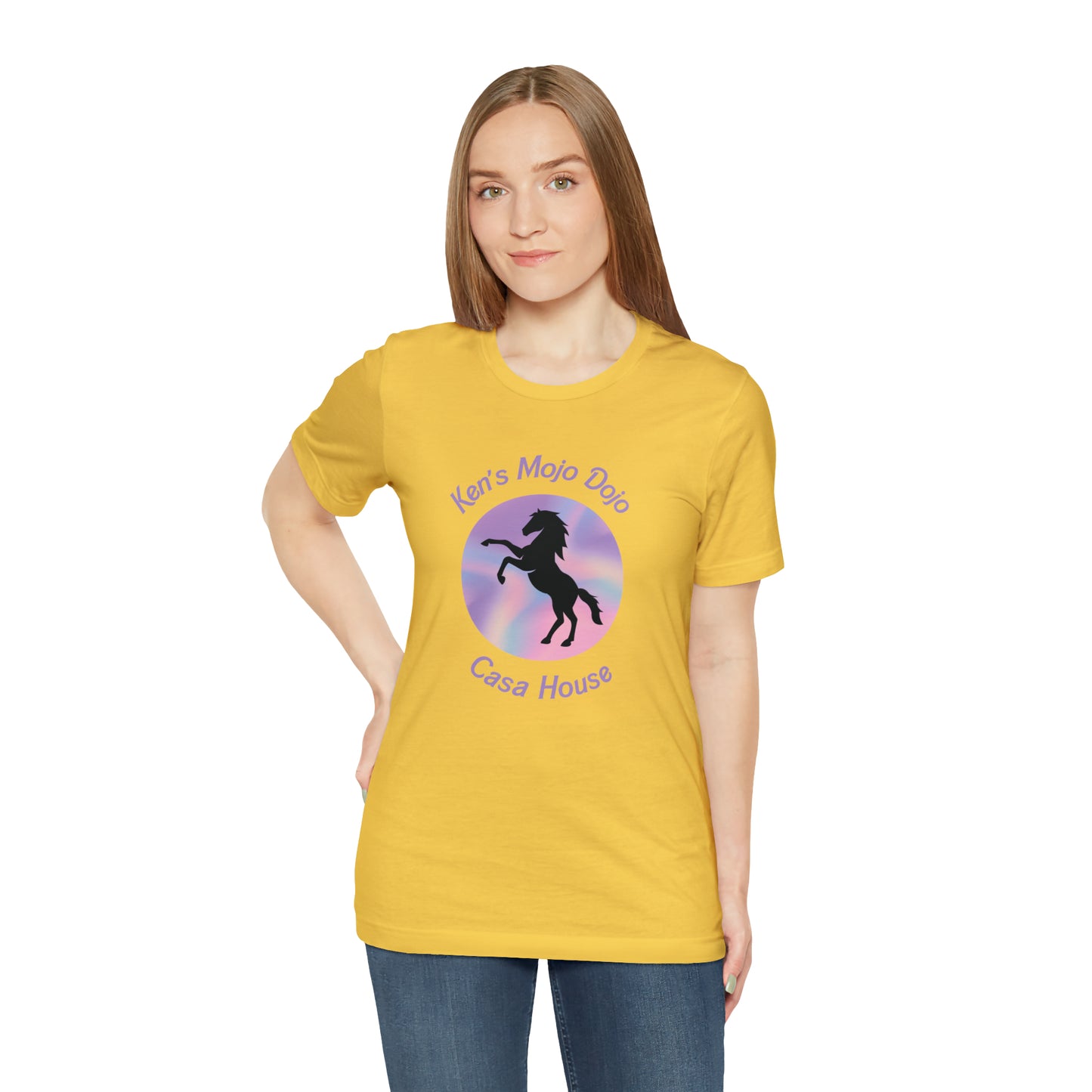 Candy Cane Horse, Mojo Dojo Casa House, Unisex Jersey Short Sleeve Tee