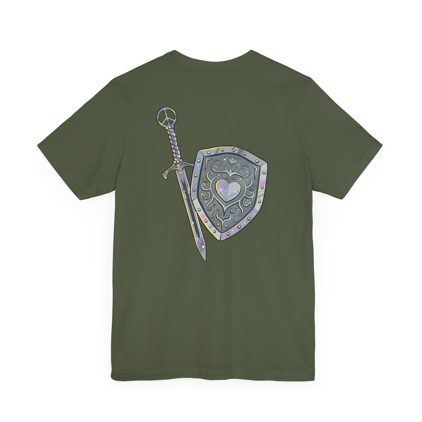 Dragons and Dungeons Pride Shield in back - Unisex Shirt