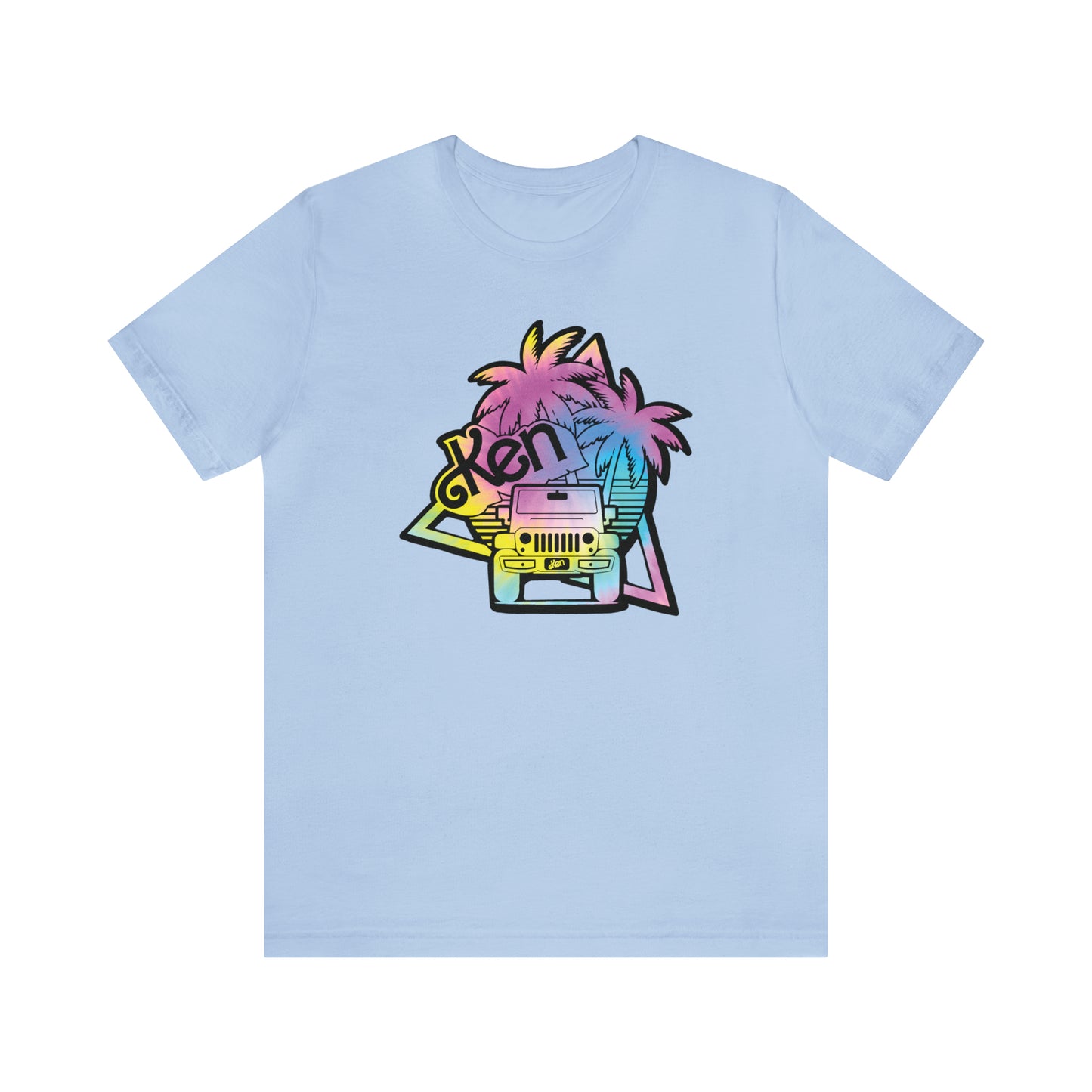 black outline tie dye, Beep Beep KEN Jeep, Unisex Jersey Short Sleeve Tee