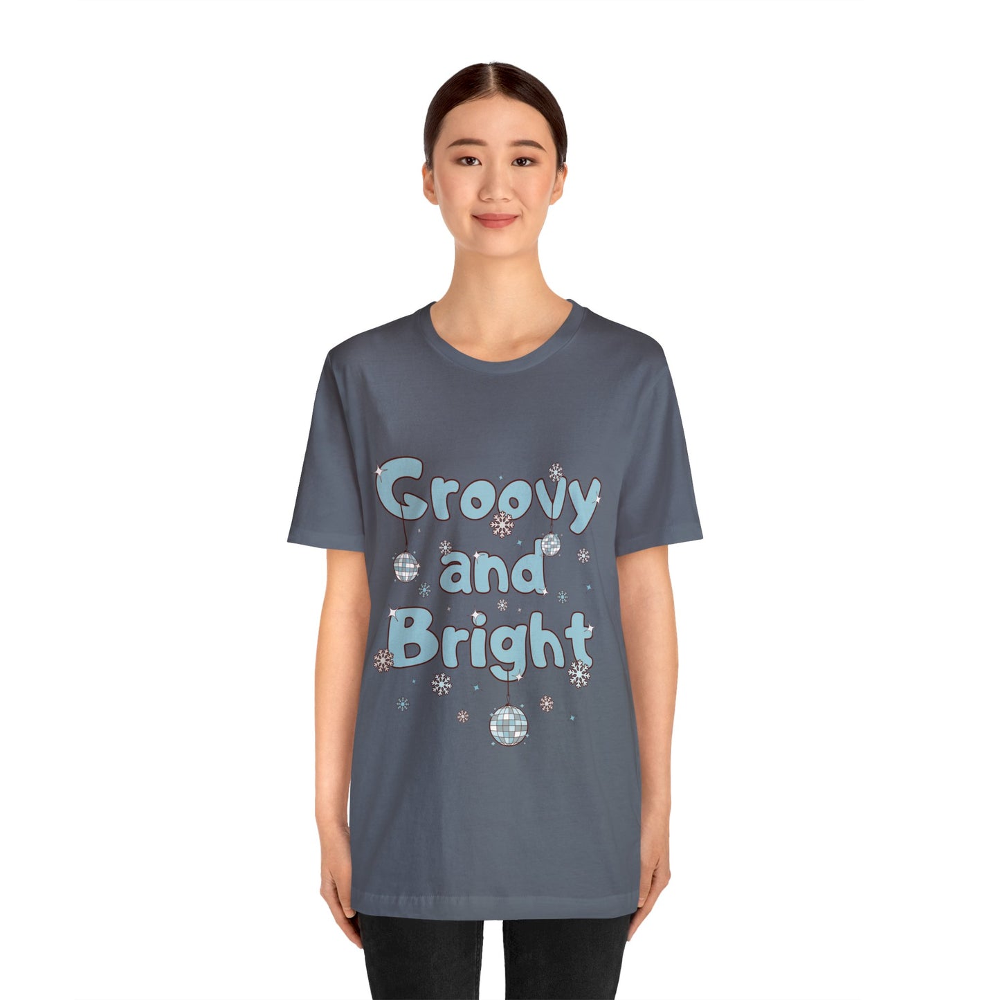 Silver and Blue - Groovy and Bright Jingle Disco Ball - Unisex T-shirt