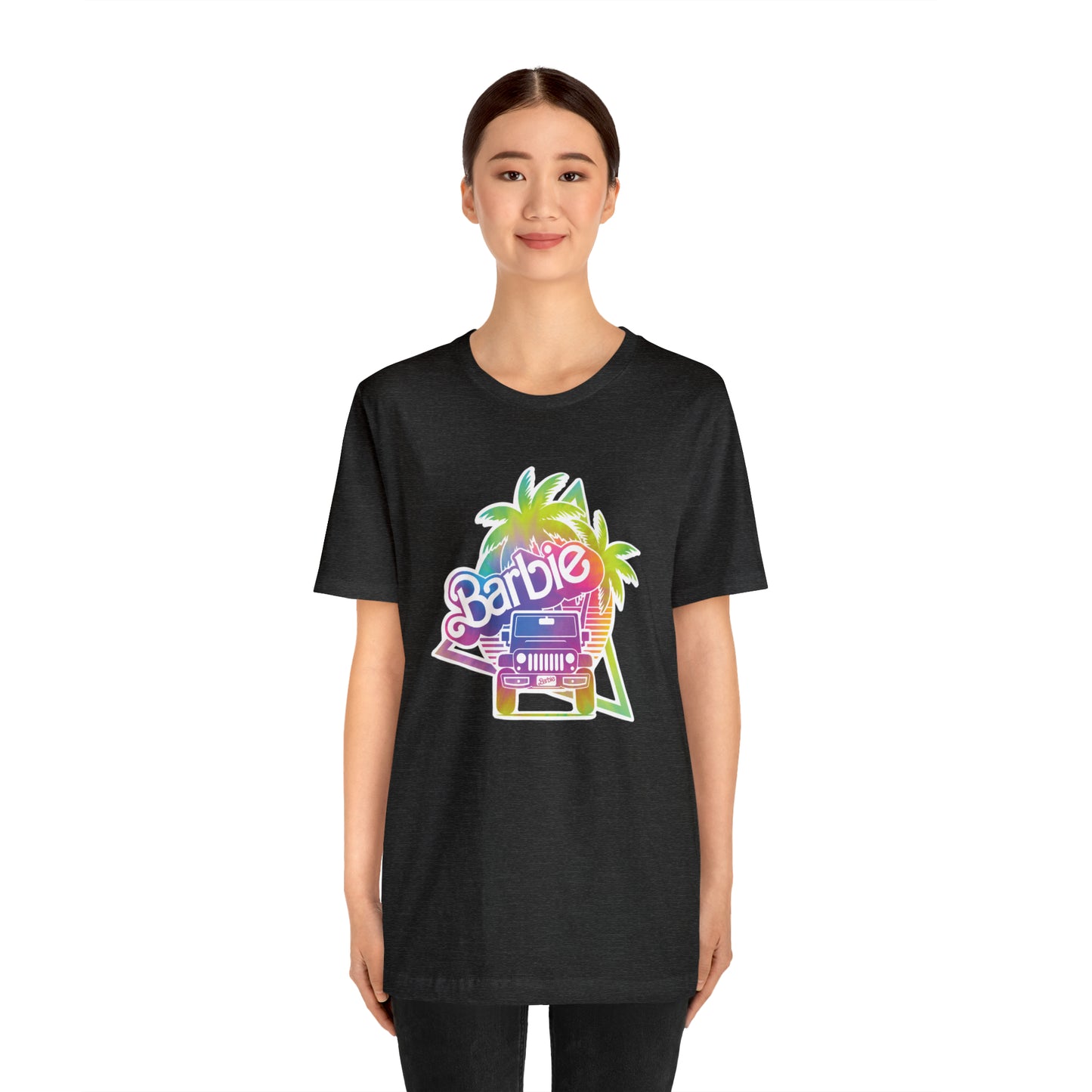 Tie dye 1, Beep Beep Barbie Jeep, Unisex Jersey Short Sleeve Tee