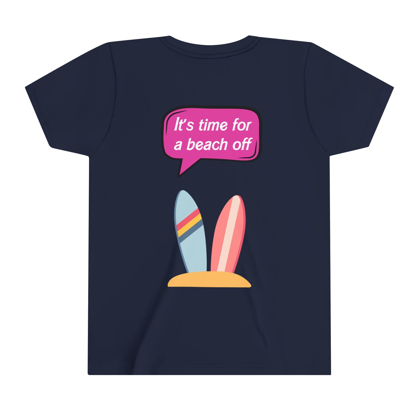 YOUTH sizing Beach off, front and back, Short Sleeve Tee