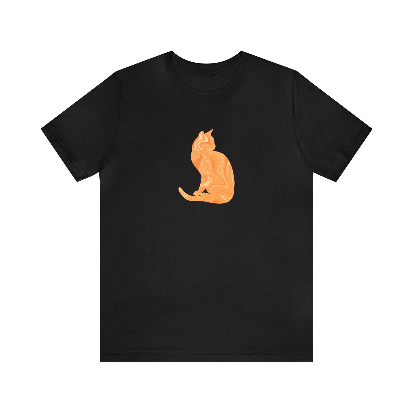 Orange Marble Cat, Unisex Jersey Short Sleeve Tee