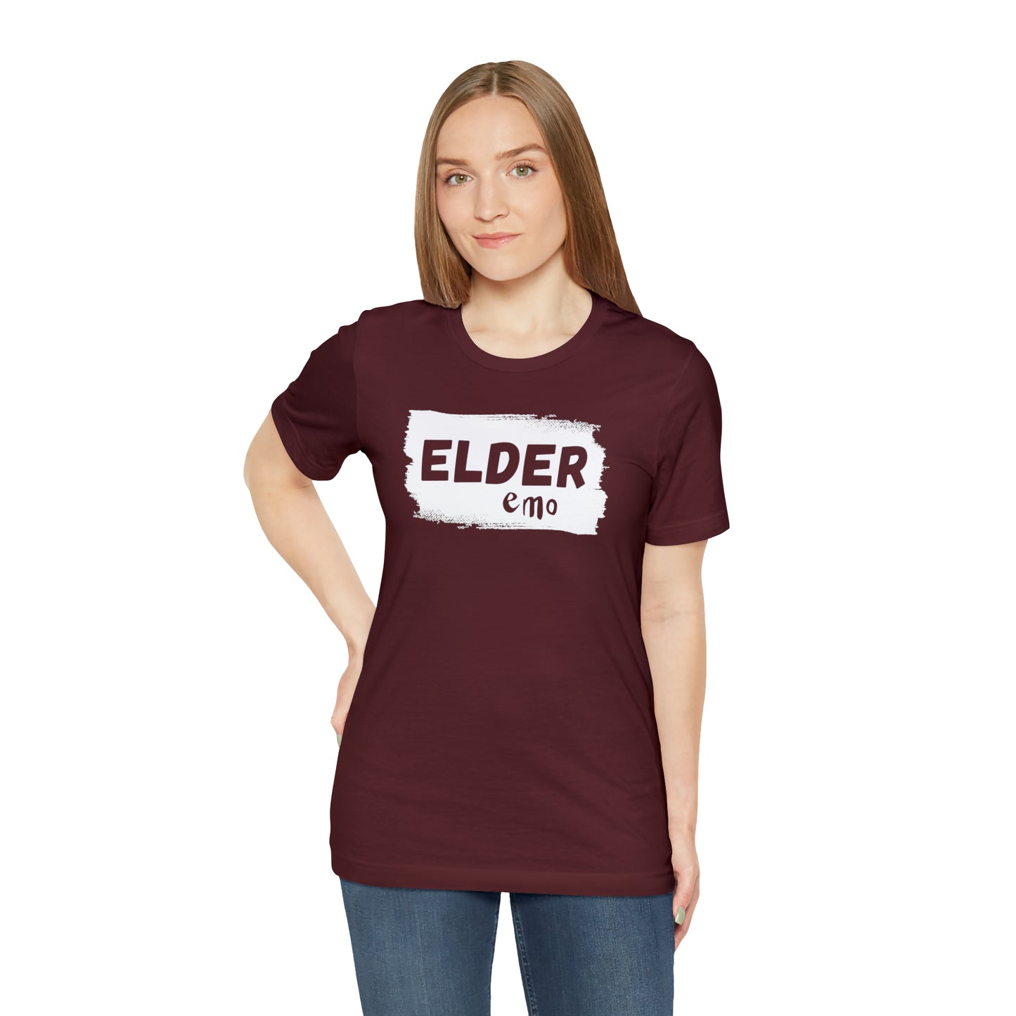 WHITE LETTER Elder Emo, Unisex Jersey Short Sleeve Tee