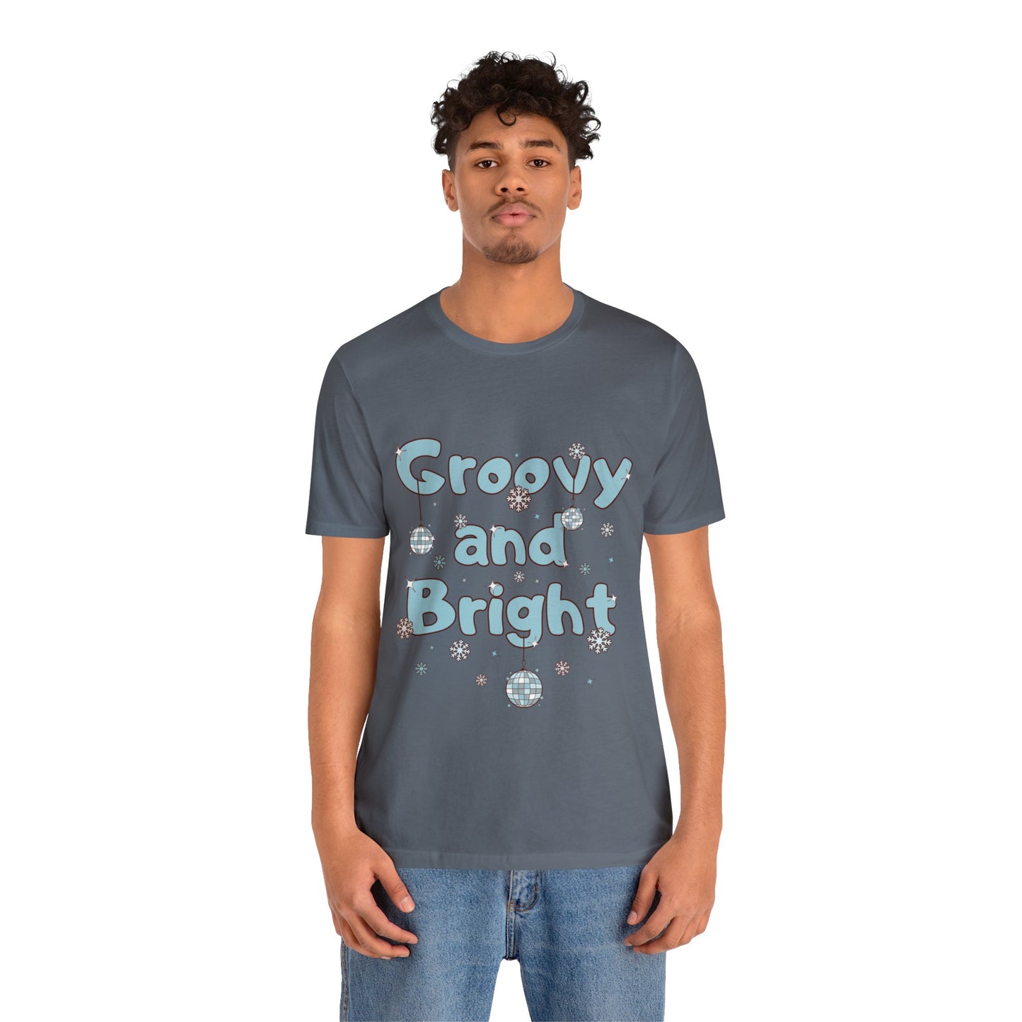 Silver and Blue - Groovy and Bright Jingle Disco Ball - Unisex T-shirt