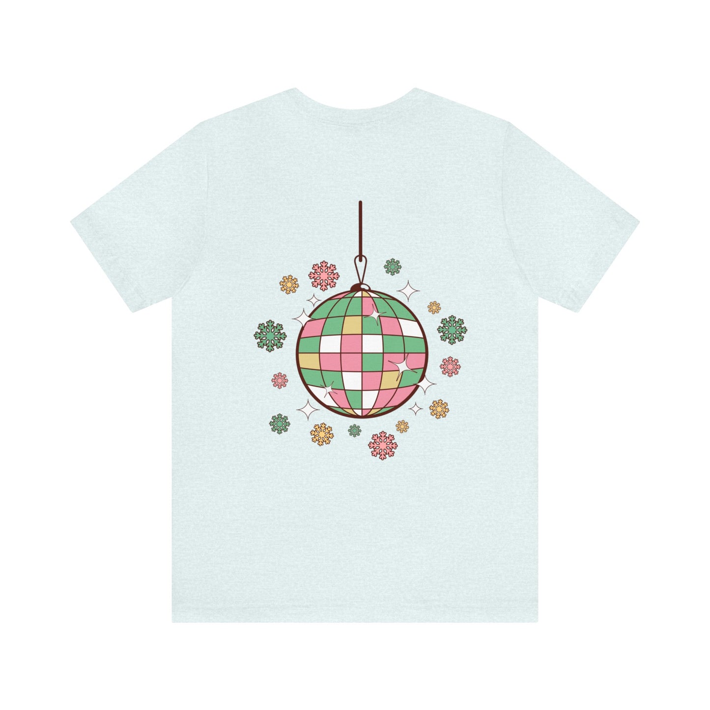 Pink Trees Farm Groovy and Bright Jingle Disco Ball on back - Unisex T-shirt
