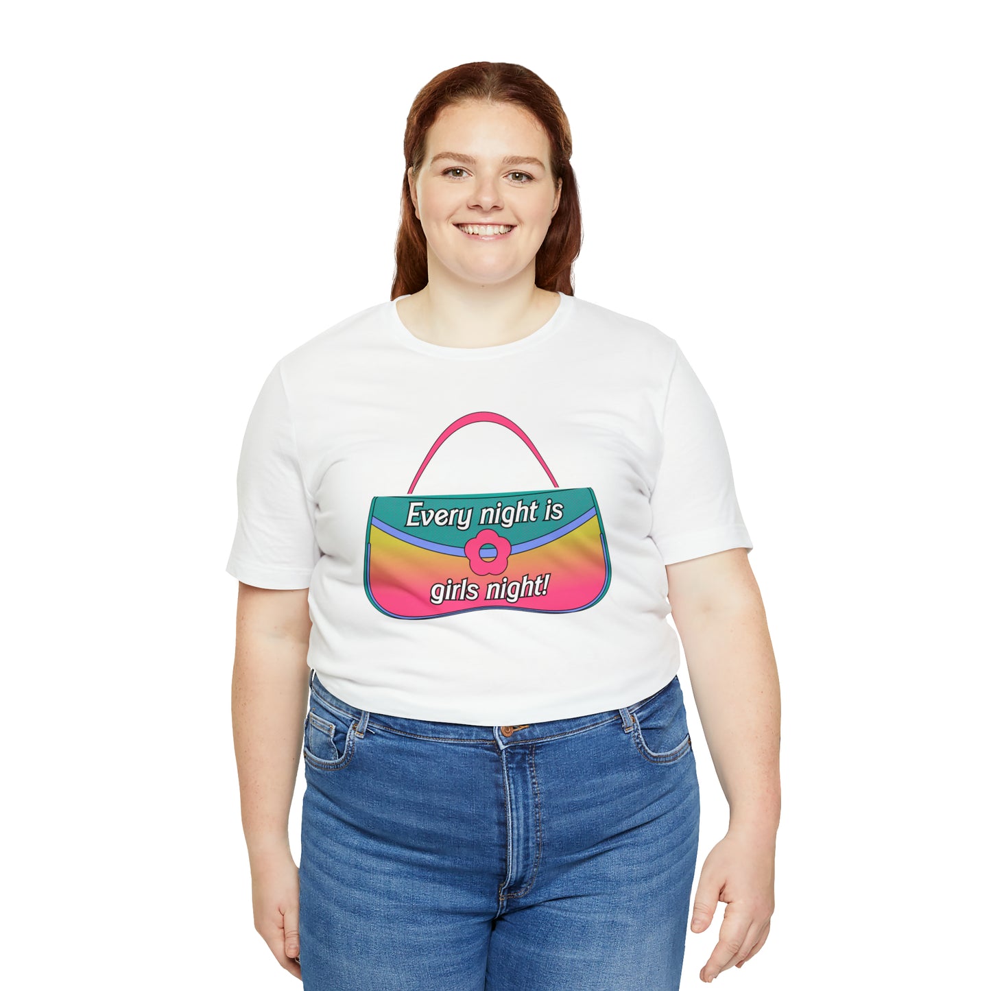 90's Purse: Every Night is Girl's Night, Unisex Jersey Short Sleeve Tee