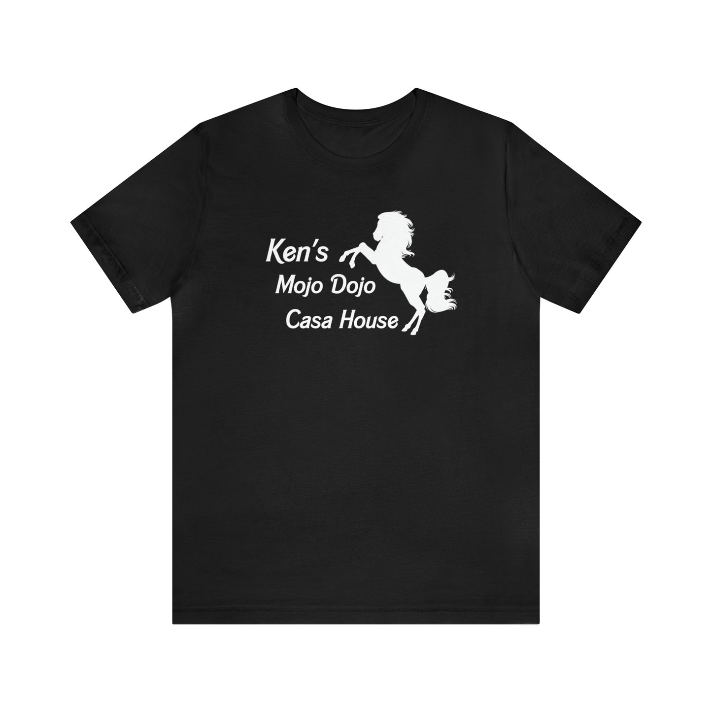 White Silhouette Horse, Mojo Dojo Casa House, Unisex Jersey Short Sleeve Tee