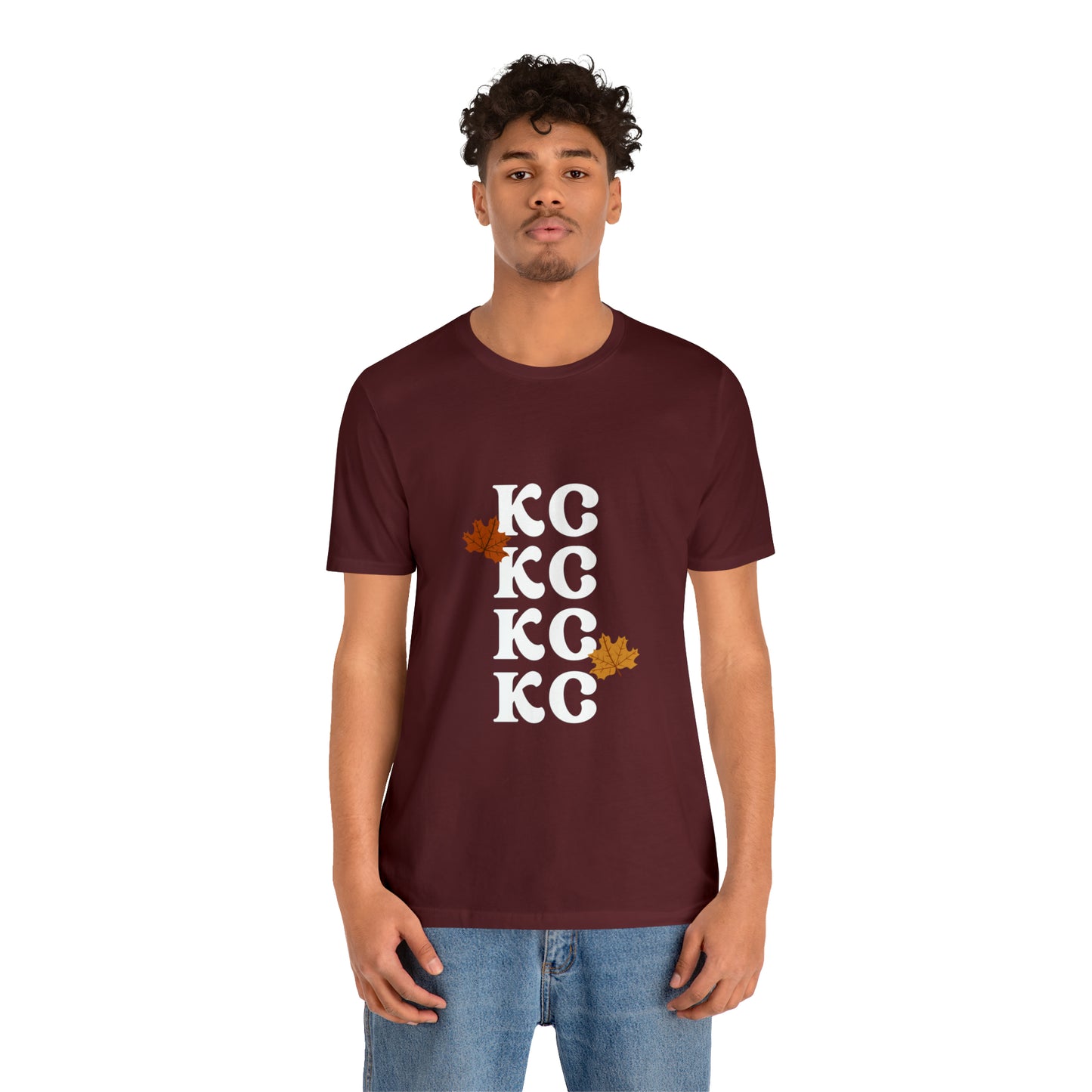White Text - Kansas City Fall, Unisex Jersey Short Sleeve Tee