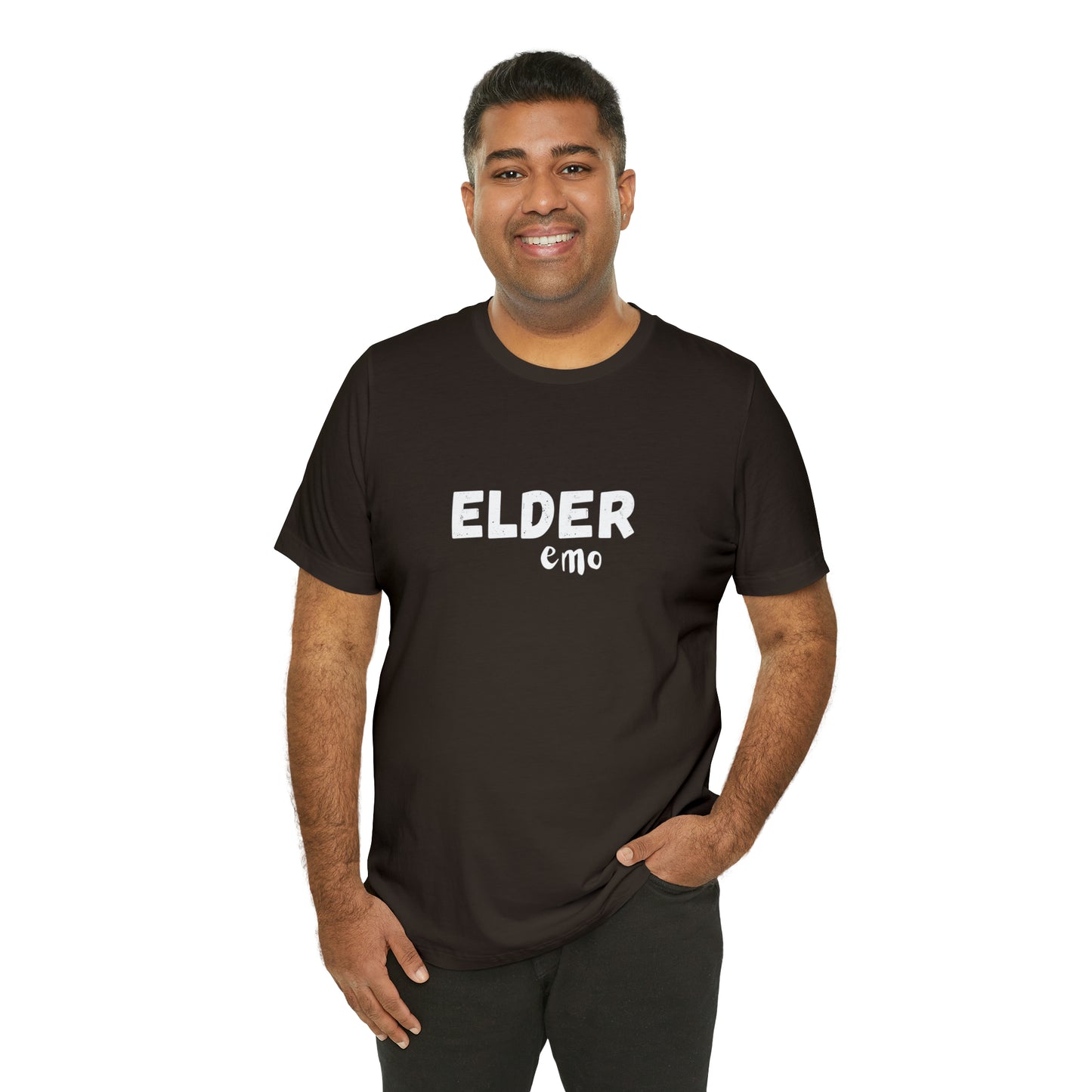 No paint WHITE LETTER Elder Emo, Unisex Jersey Short Sleeve Tee