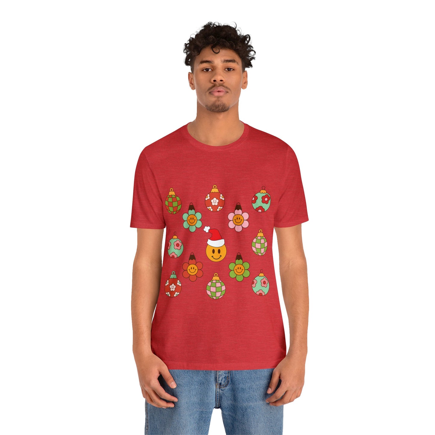 Groovy Smiley Christmas with NO back design - Unisex T-shirt