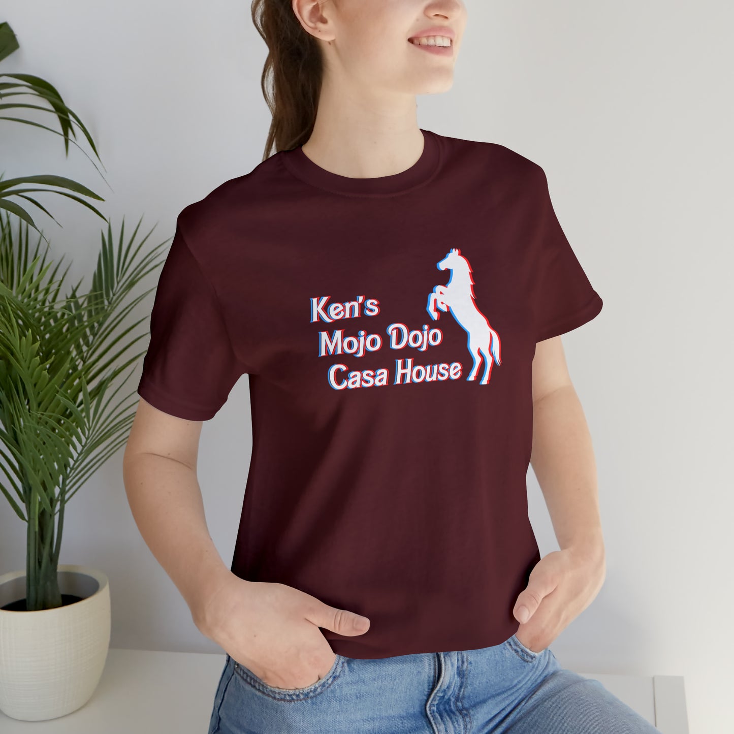 3D Glasses: Ken's Mojo Dojo Casa House, Unisex Jersey Short Sleeve Tee